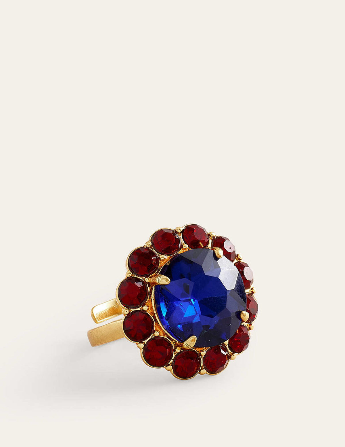 Verzierter Blumen-Ring-Rot/Blau-2