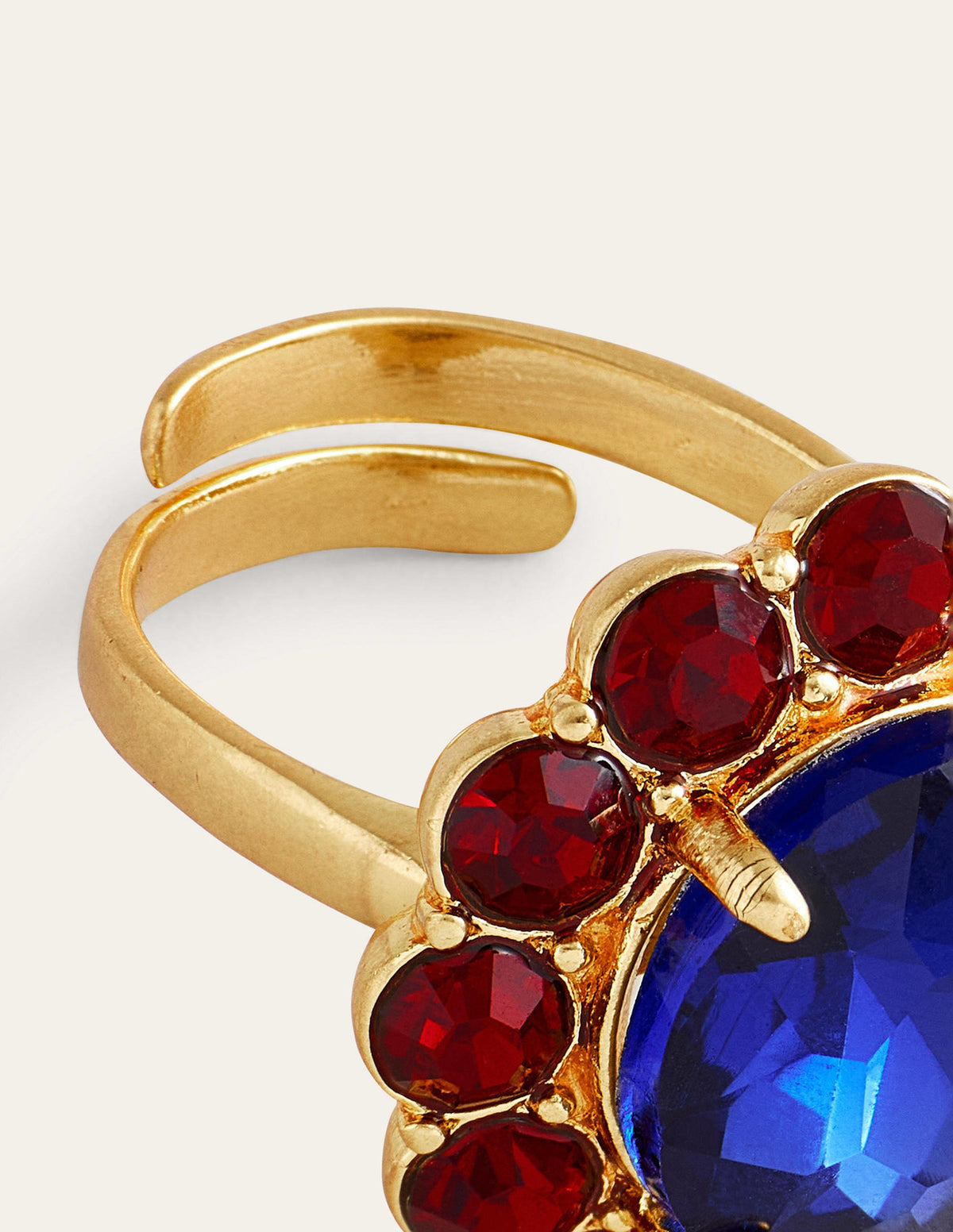 Verzierter Blumen-Ring-Rot/Blau-3