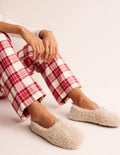 Chaussons en borg style ballerines-Borg naturel