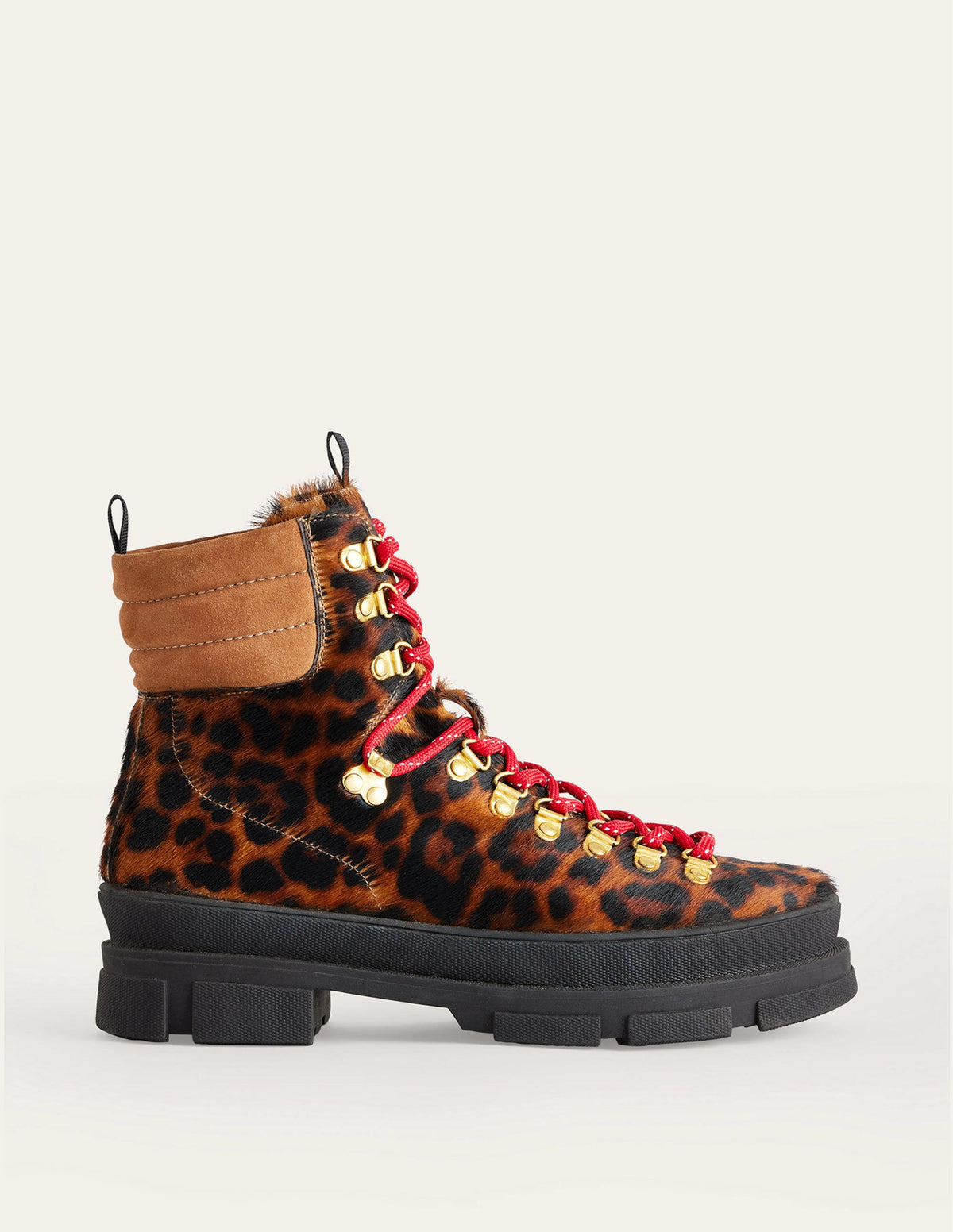 Wanderstiefel mit Schnürung-Leopardenmuster Ponyhaar - Image 2