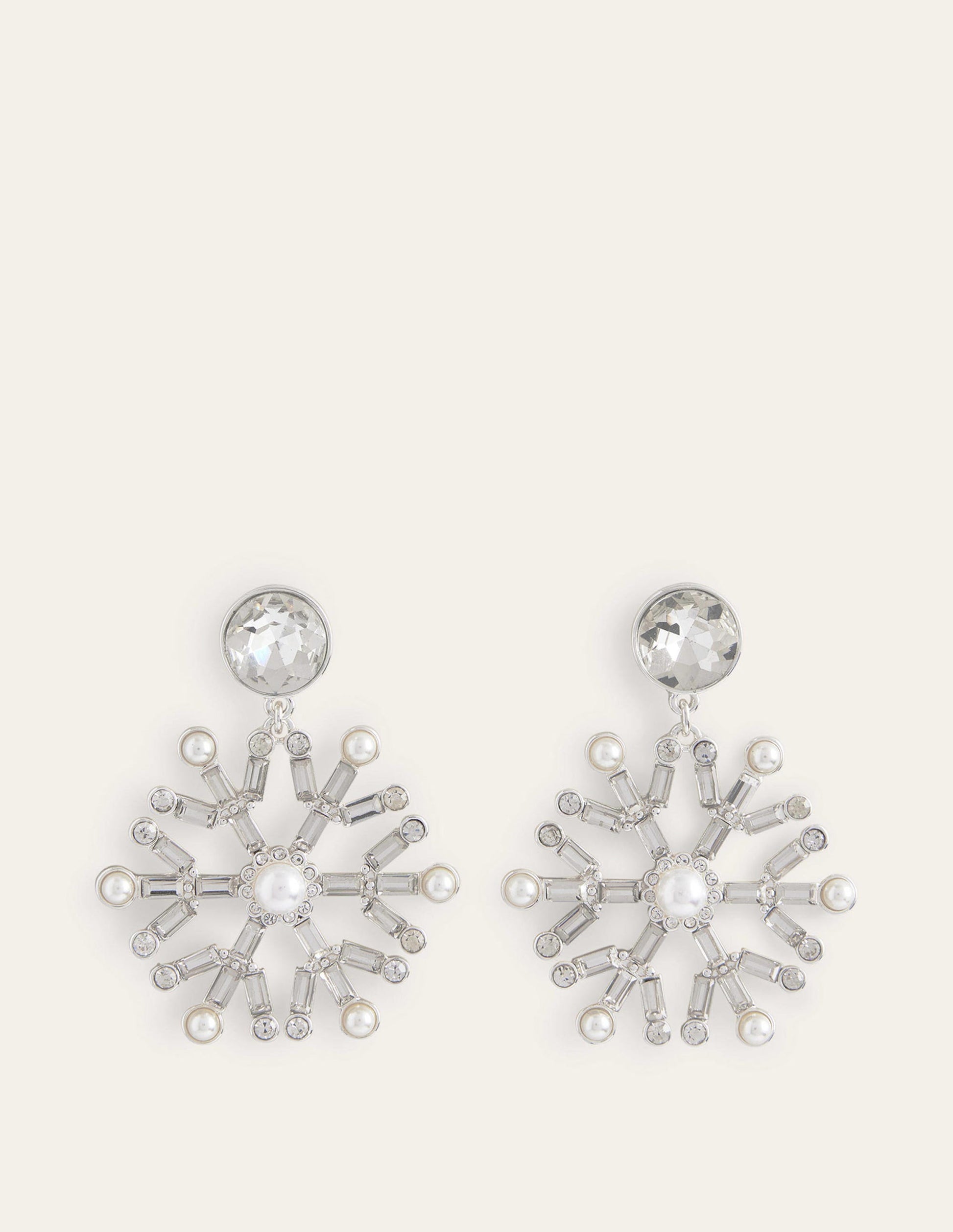 Festive Jewelled Earrings-Snowflake-2