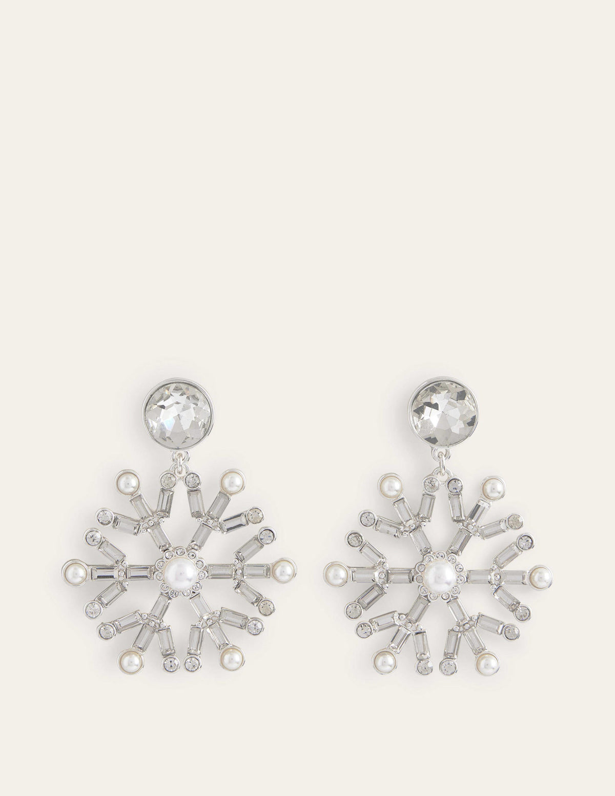 Festive Jewelled Earrings-Snowflake - Image 2