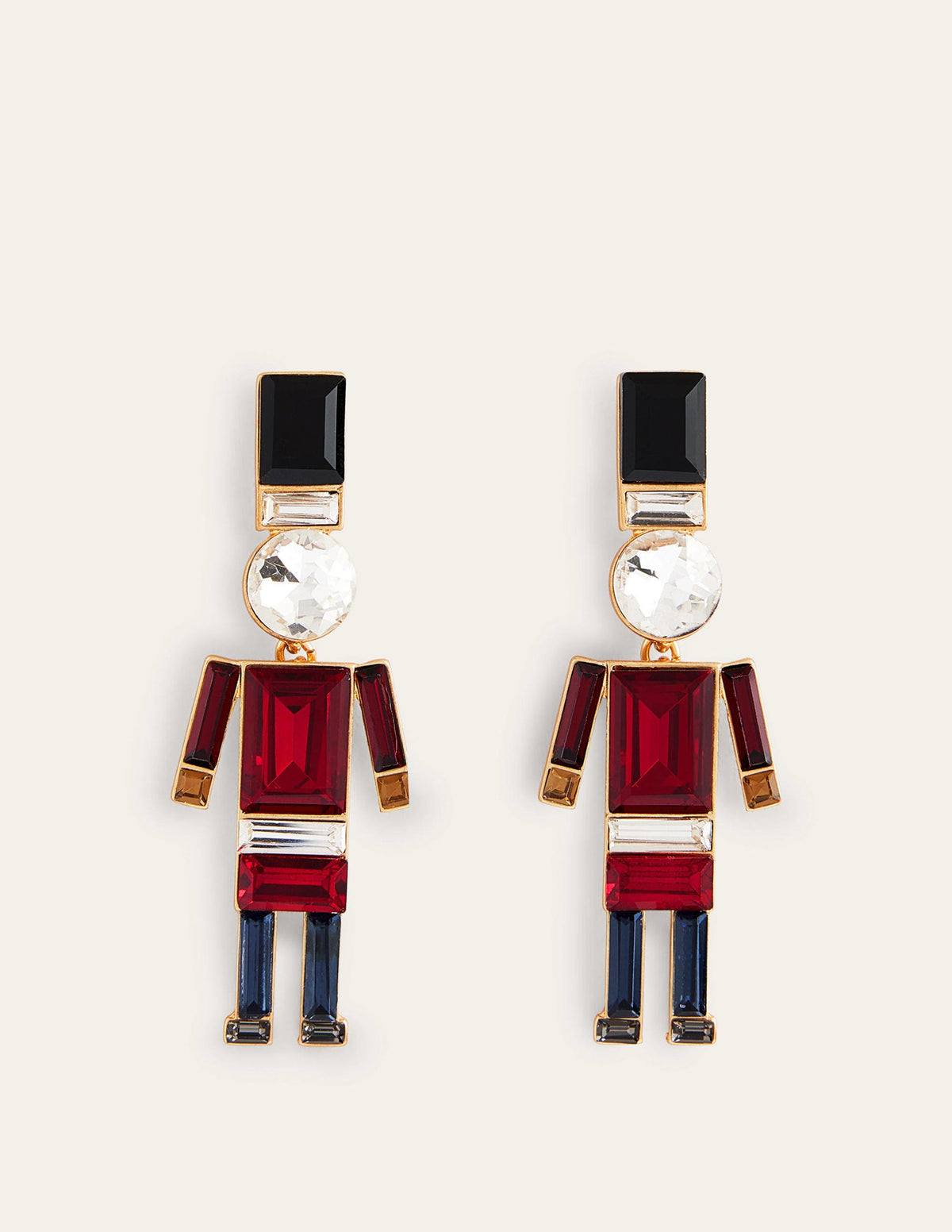 Festive Jewelled Earrings-Nutcracker - Image 2