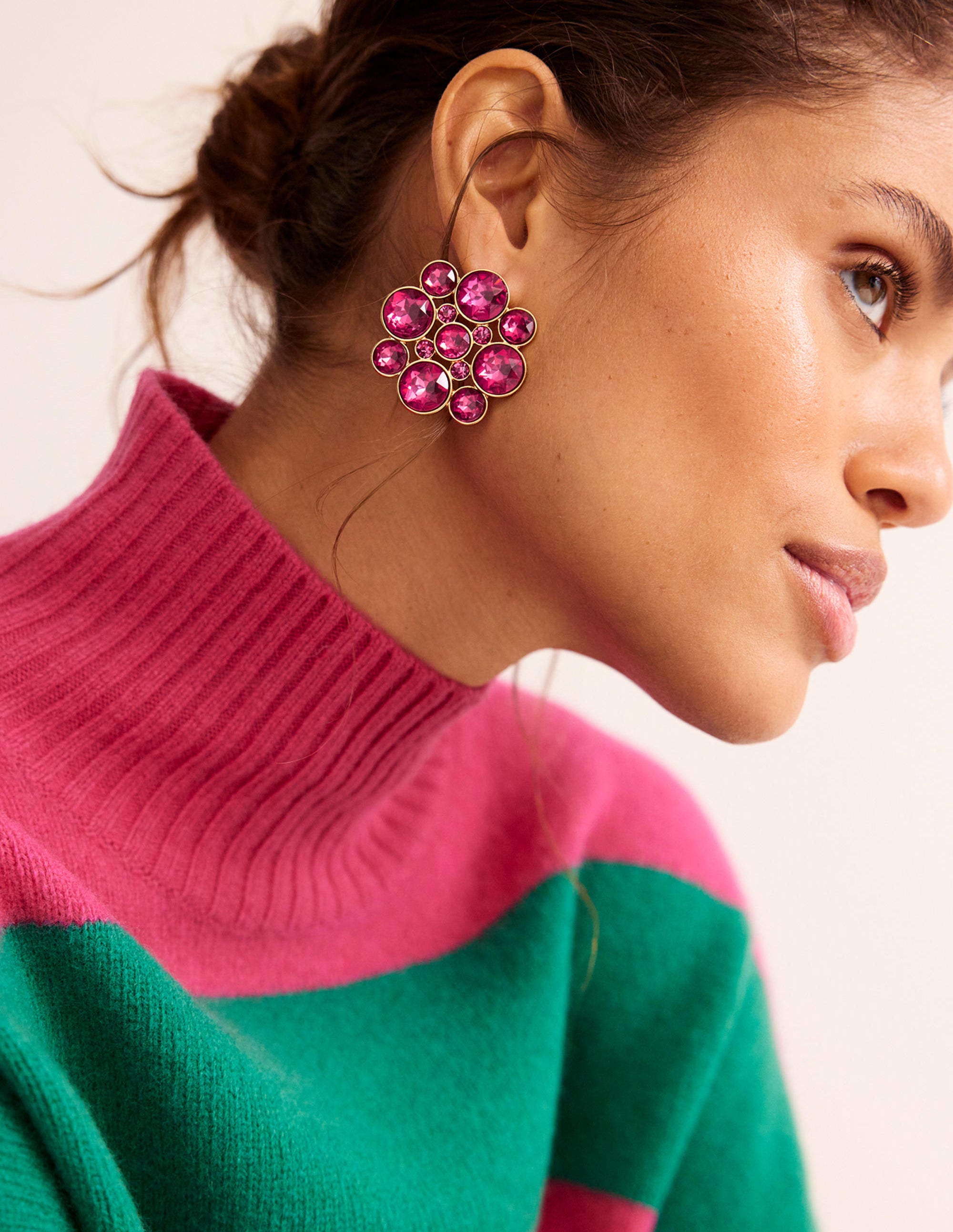 Andrea Edelstein-Cluster-Ohrringe-Pink - Image 1