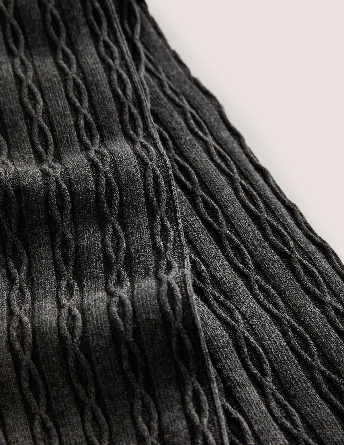 Strumpfhose mit Zopfstrickmuster-Grau-2