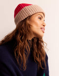 Bonnet colourblock-Rouge brillant/camel