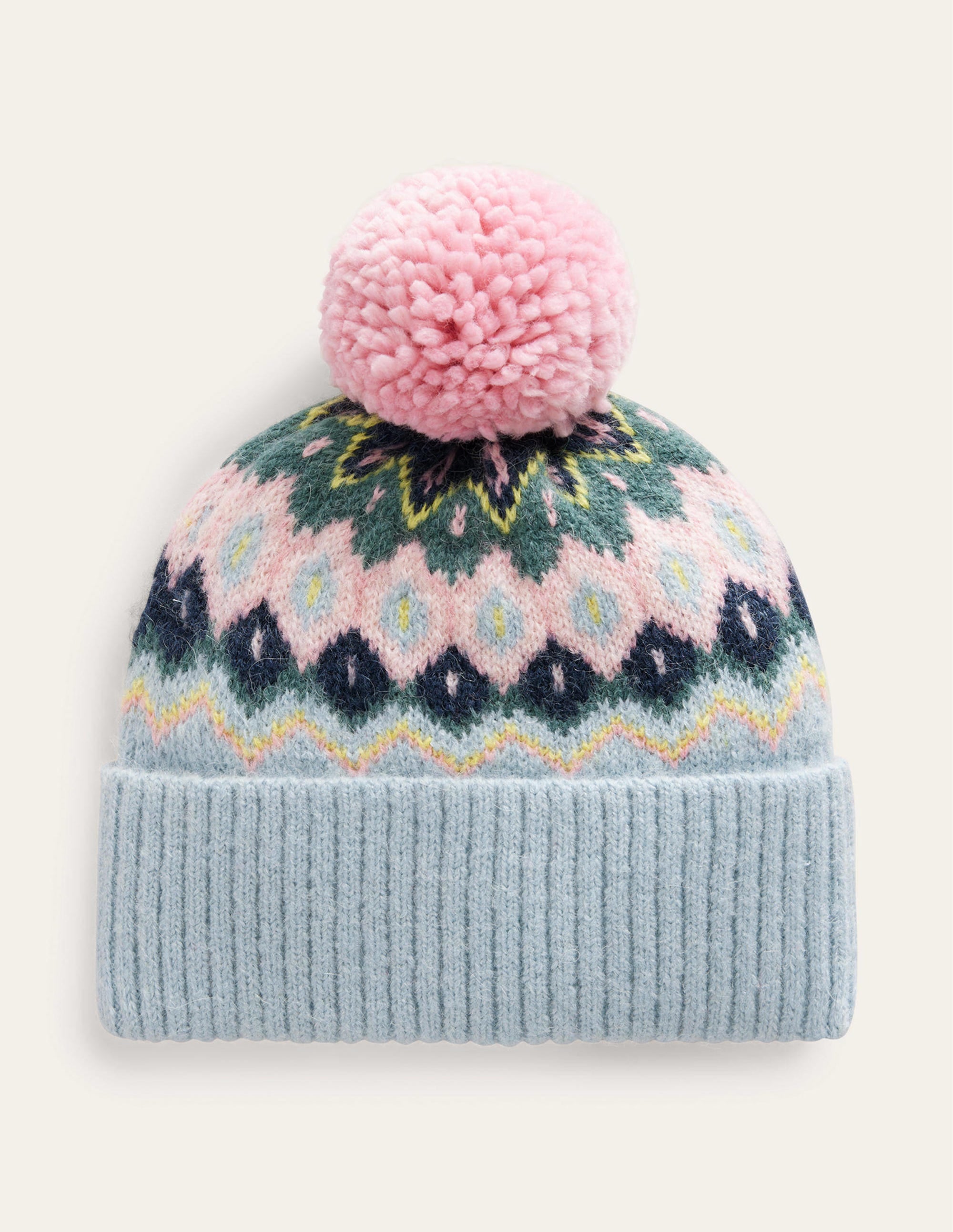 Flauschige Fair-Isle-Mütze-Rauchgrün/ Bunt - Image 2
