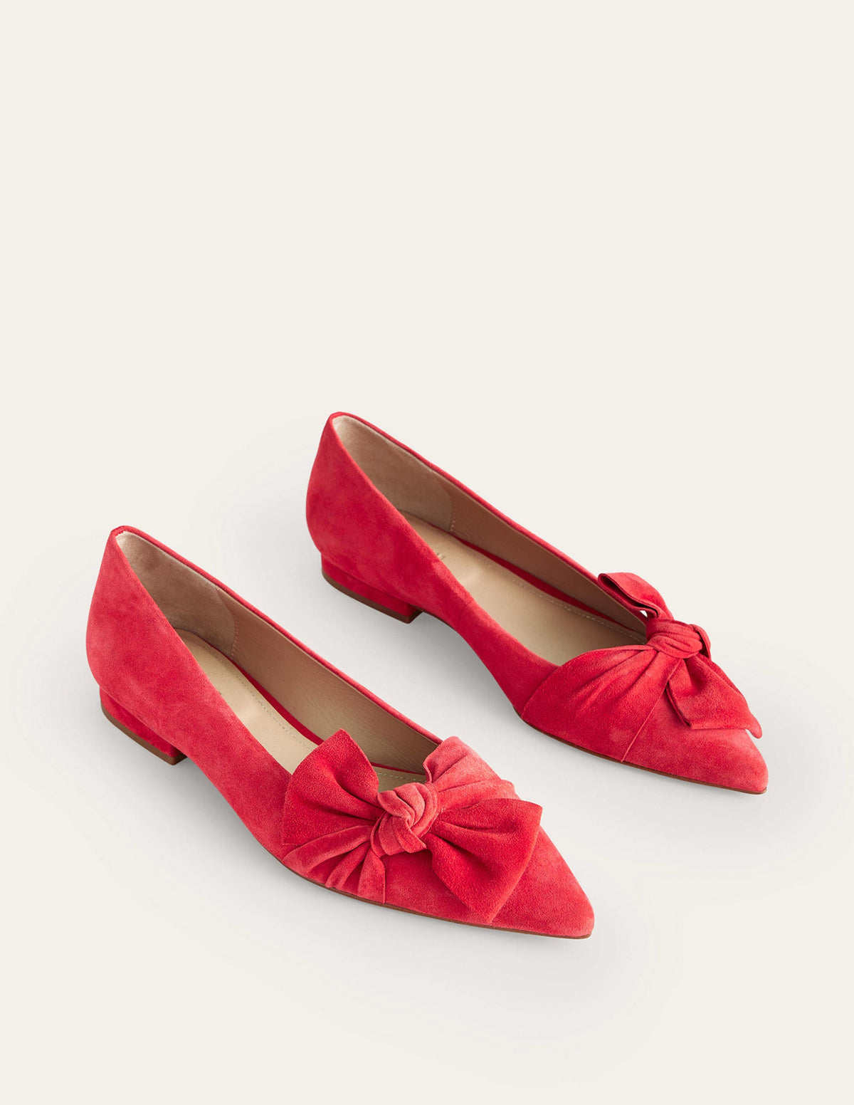 Ballerinas mit Schleife-Leuchtendes Rot Veloursleder - Image 3