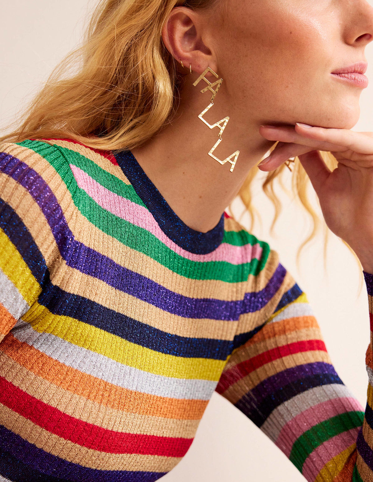 Festive Stamp Earrings-Fa La La-1