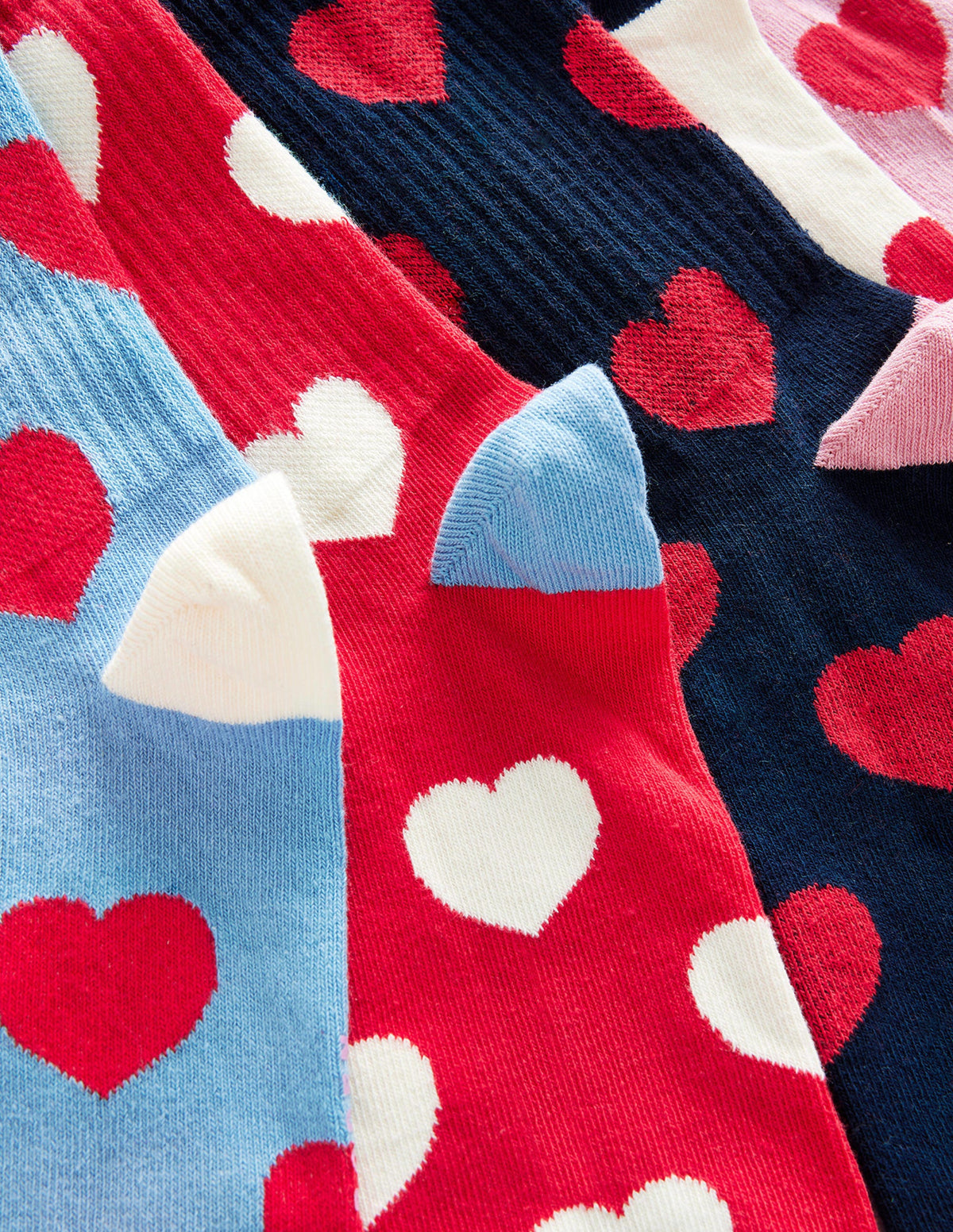 5 paires de chaussettes basses côtelées-Cœurs - Image 2