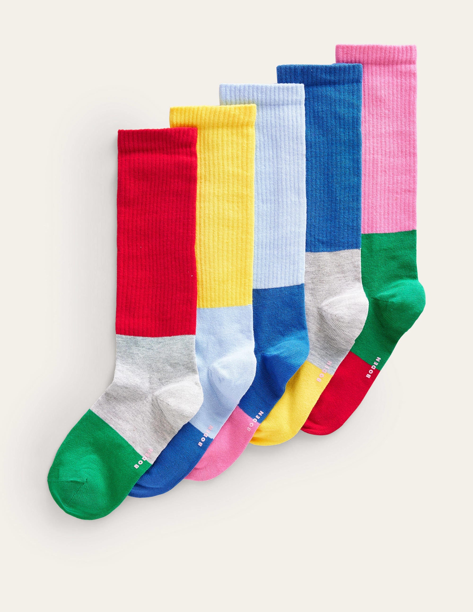 5-Pack Boot Socks-Colourblock - Image 1
