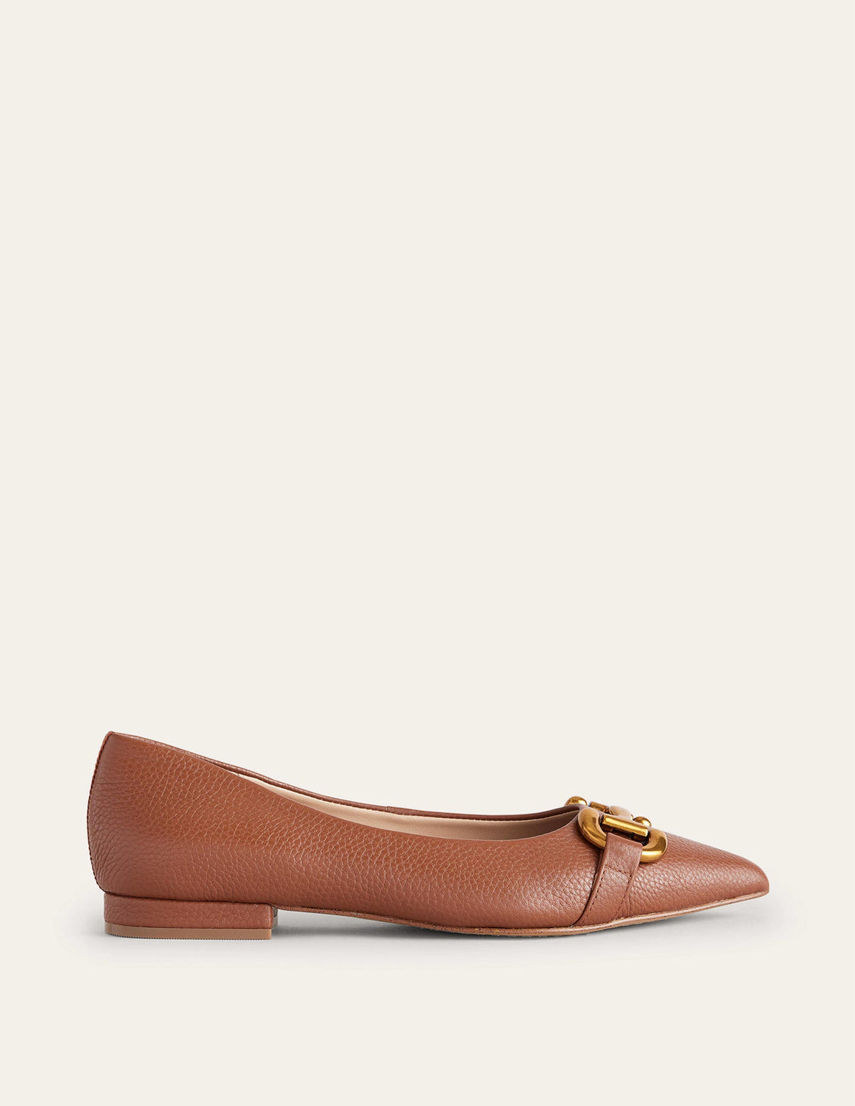 Iris Ballerinas mit Trensendetail-Hellbraun Getrommeltes Leder - Image 2
