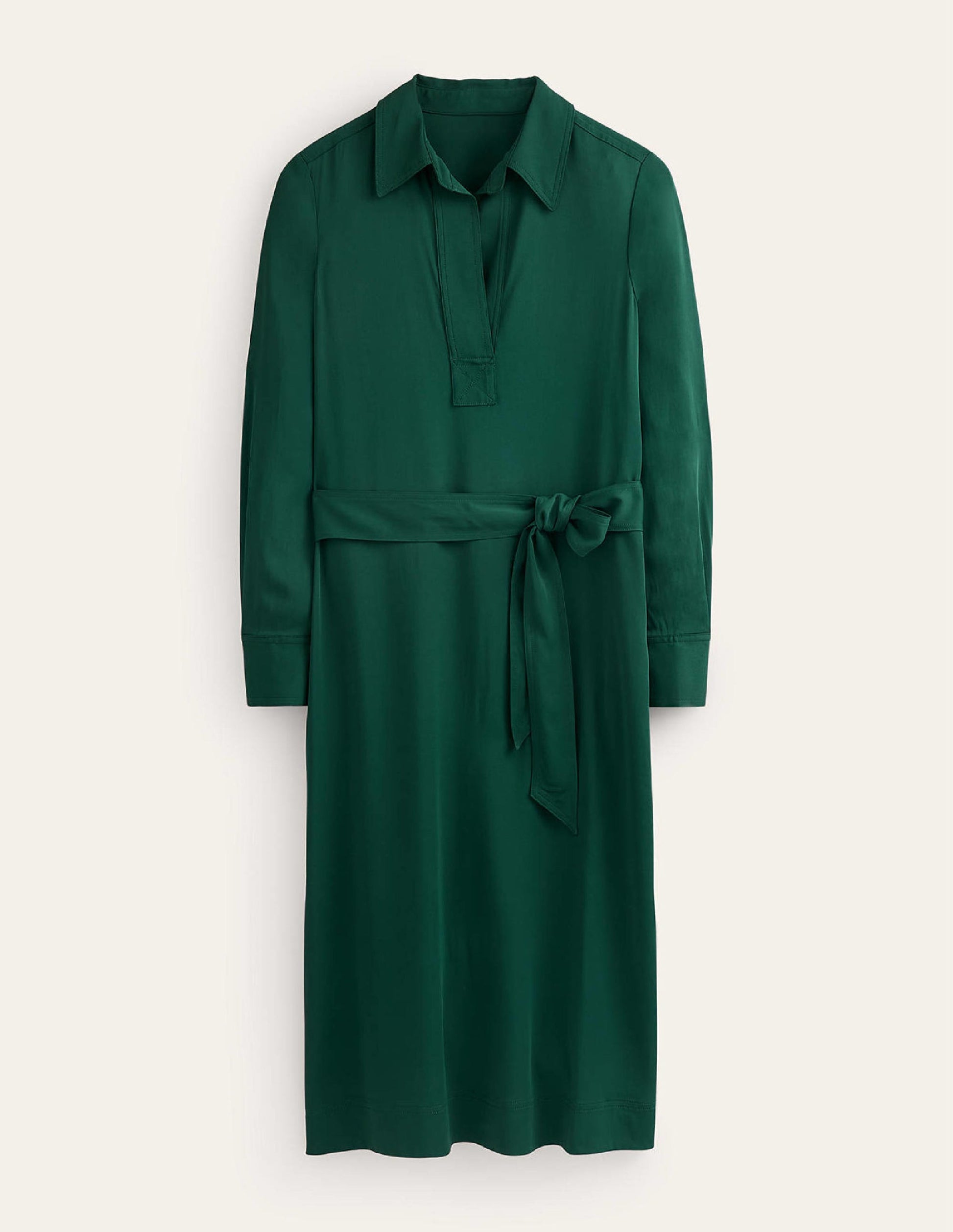 Schlichtes Pop-Over-Midikleid-Dunkles Smaragdgrün-7