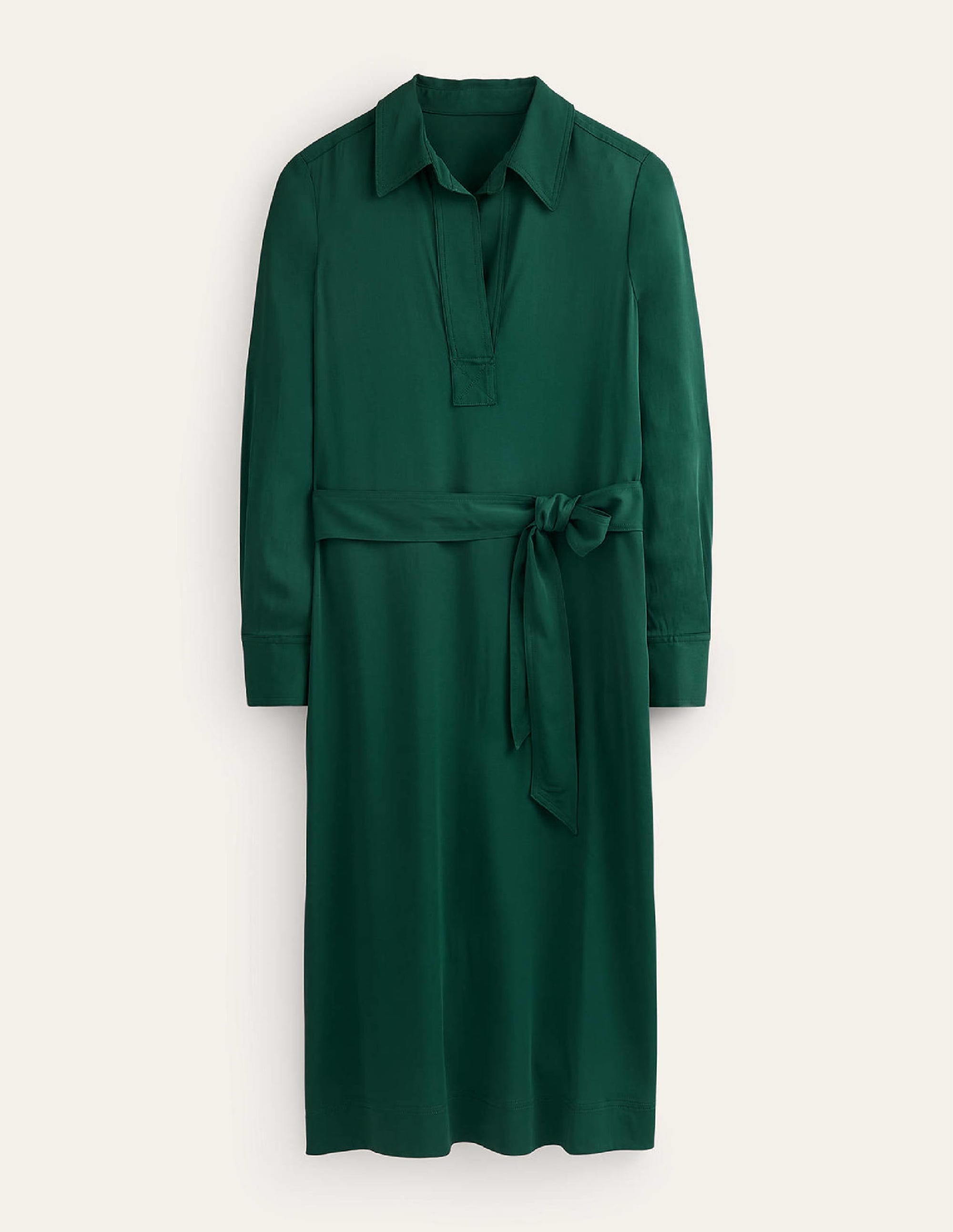 Schlichtes Pop-Over-Midikleid-Dunkles Smaragdgrün - Image 7