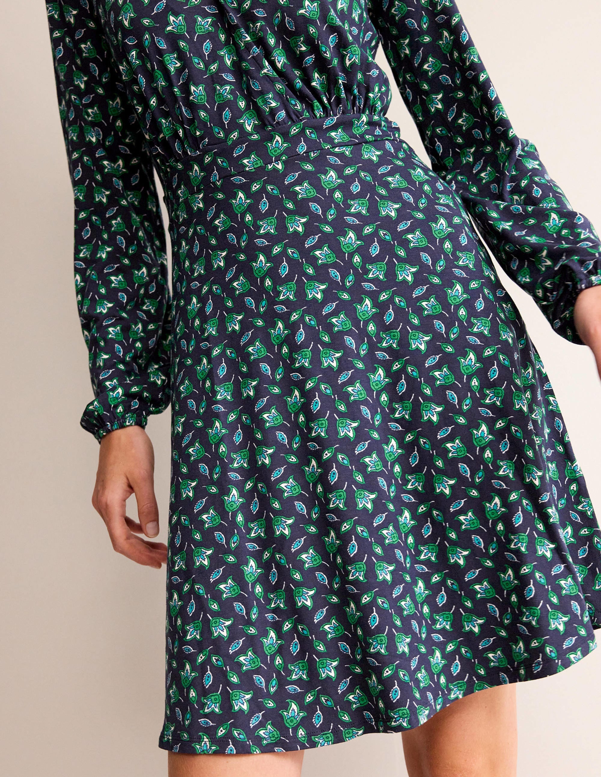 Willow Jersey-Kleid-Französisches Marineblau, Tulpenknospe - Image 2