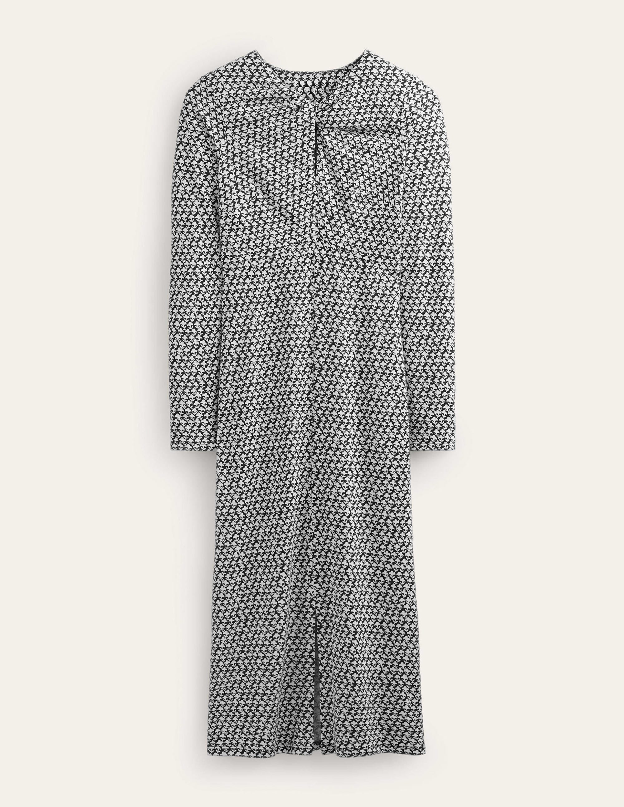 Empire Knot Midi Dress-Black, Lily Sprig - Image 5