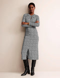 Empire Knot Midi Dress-Black, Lily Sprig
