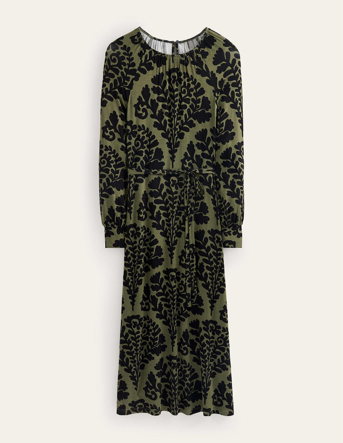 Robe longue à imprimé placé-Épicéa, motif Blossomy-7
