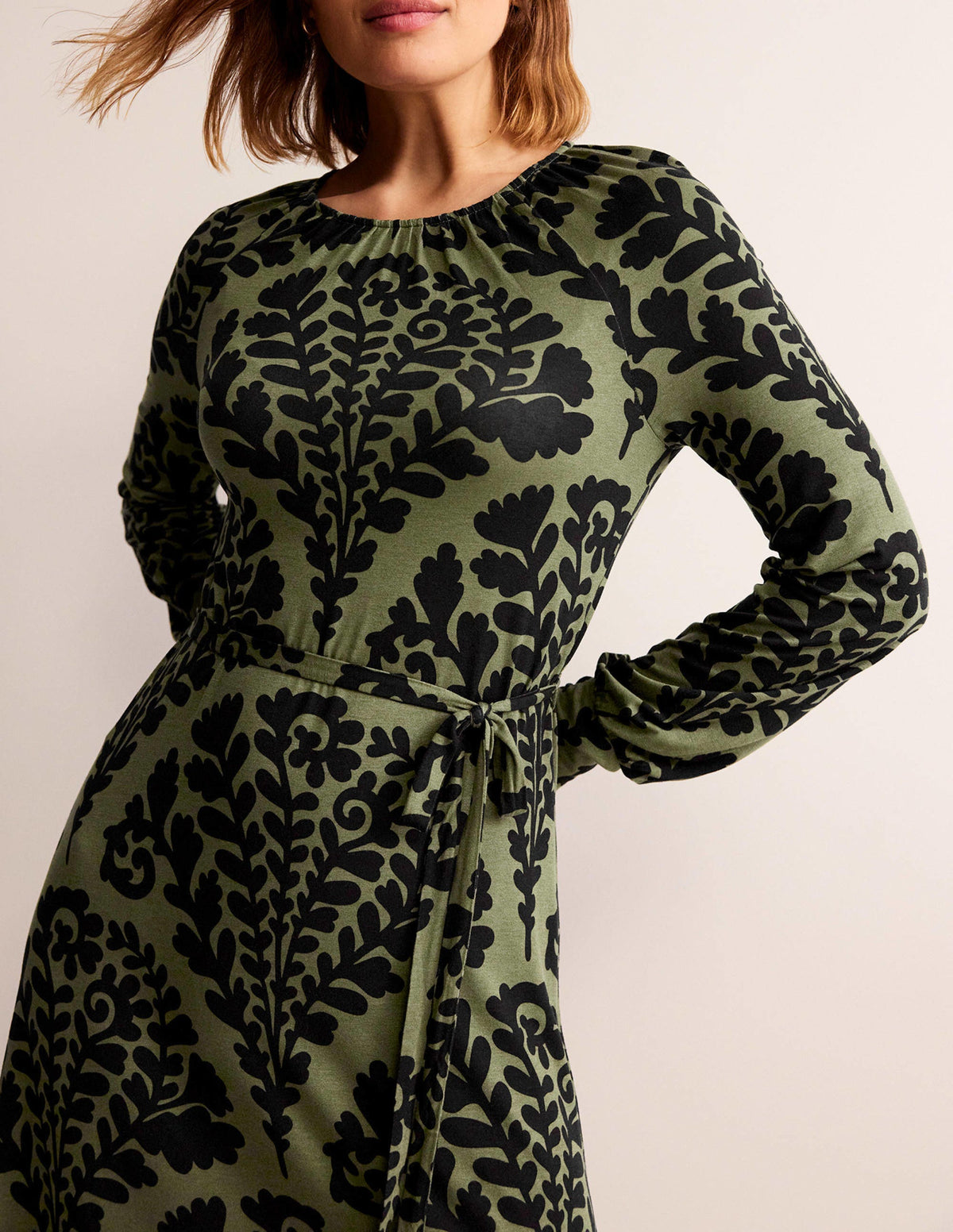 Robe longue à imprimé placé-Épicéa, motif Blossomy - Image 2