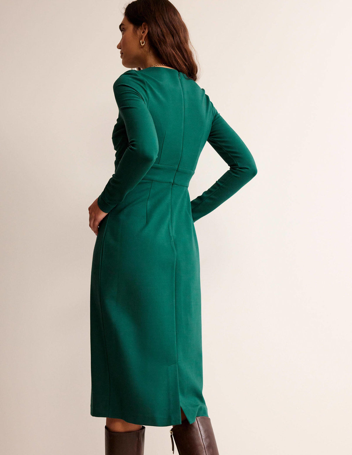 Nadia Jersey-Midikleid-Dunkles Smaragdgrün - Image 3