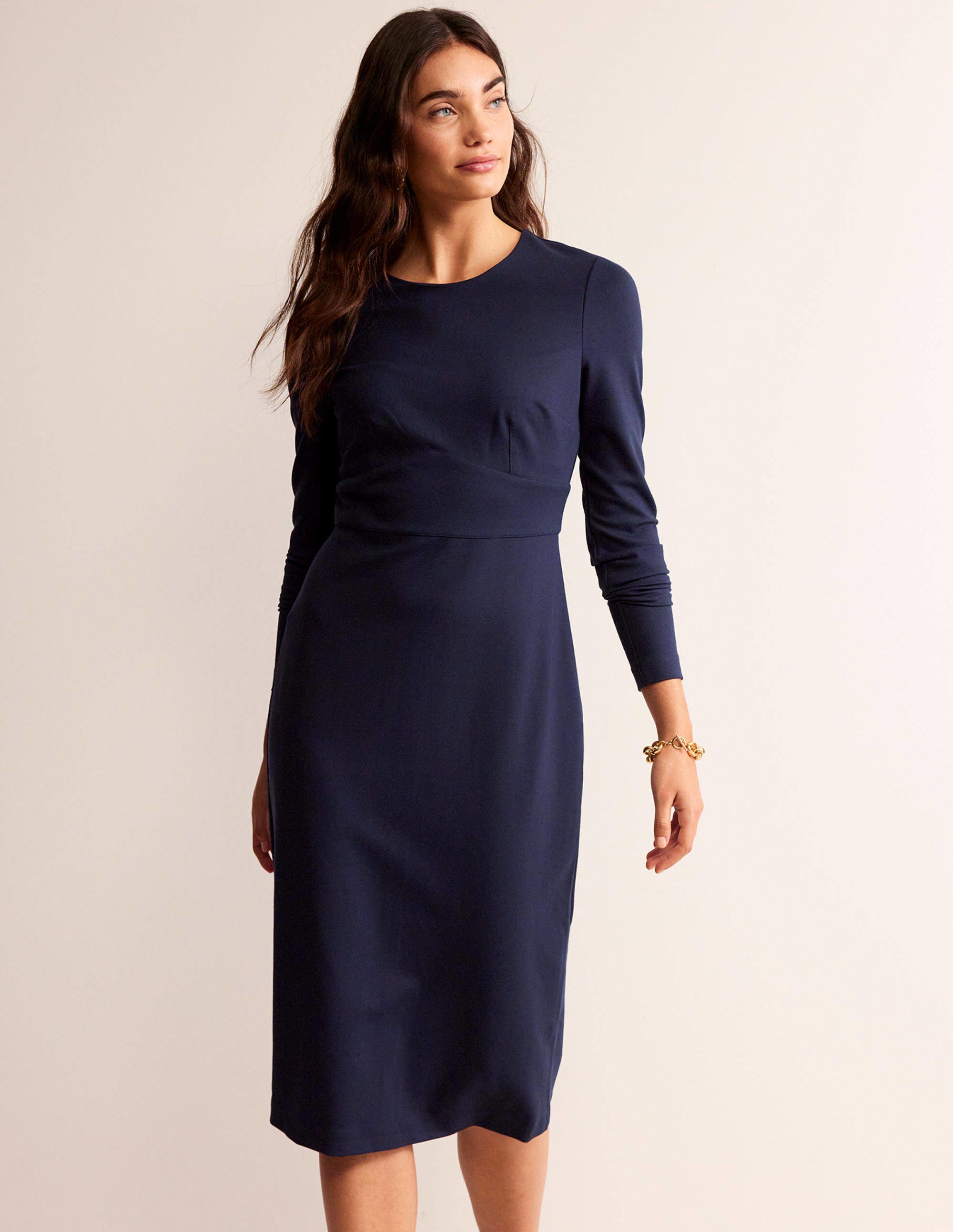 Nadia Jersey-Midikleid-Marineblau - Image 1