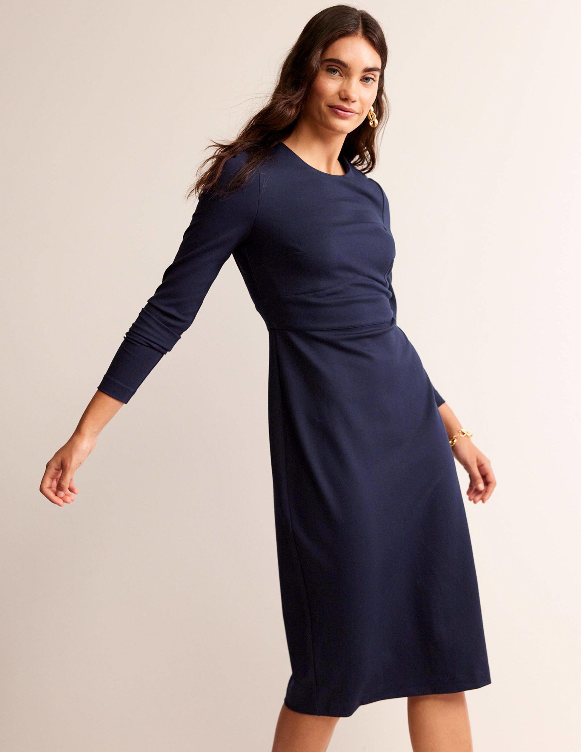 Nadia Jersey-Midikleid-Marineblau-4