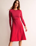 Maria Strick-Midikleid-Pepperoni und Crayon-Rosa