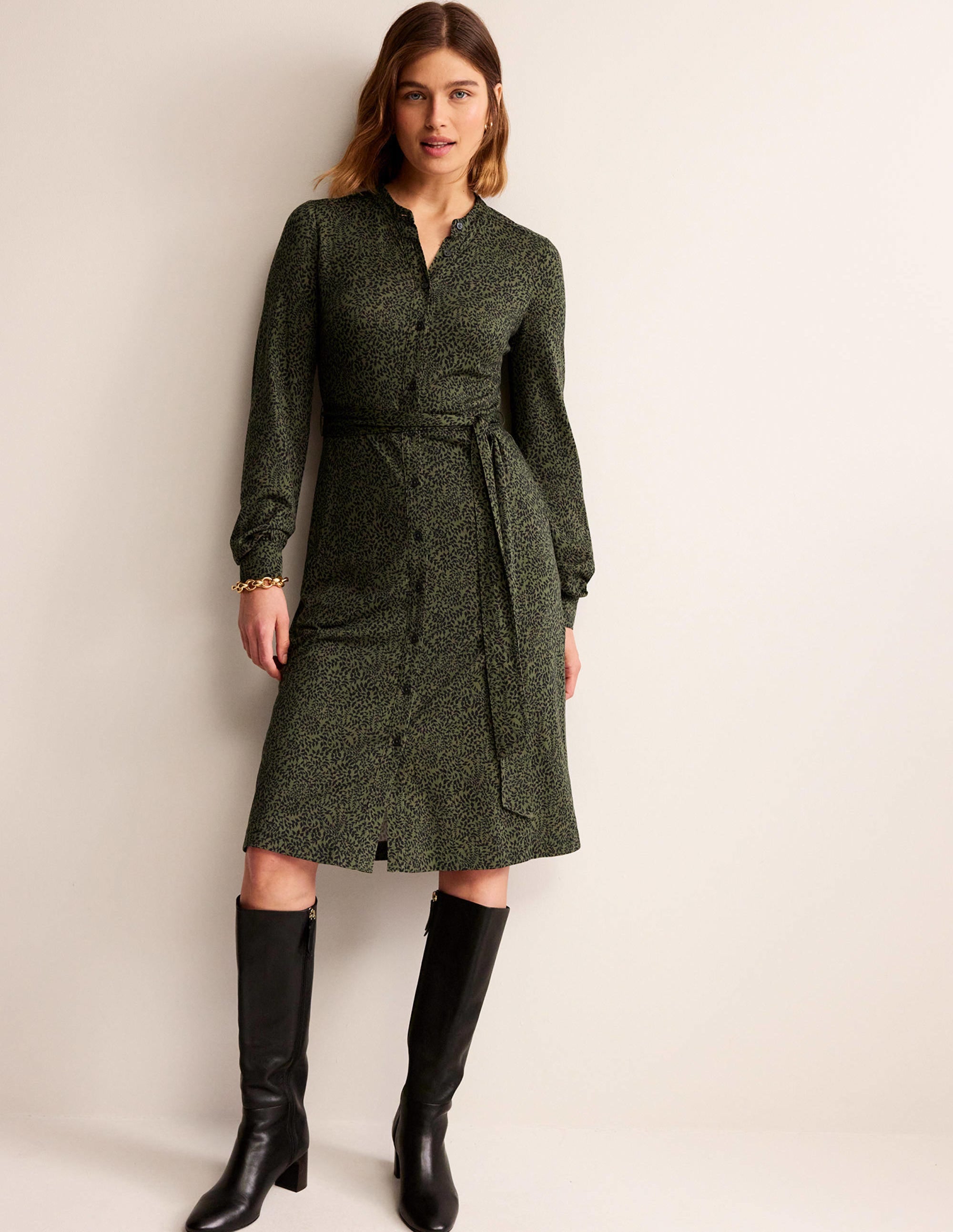 Robe-chemise Julia en jersey-Épicéa, motif Pome Sprig - Image 4
