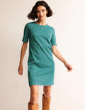 Ivy Kleid aus Jacquard-Jersey-Leuchtendes Grün, Terrasse Geo