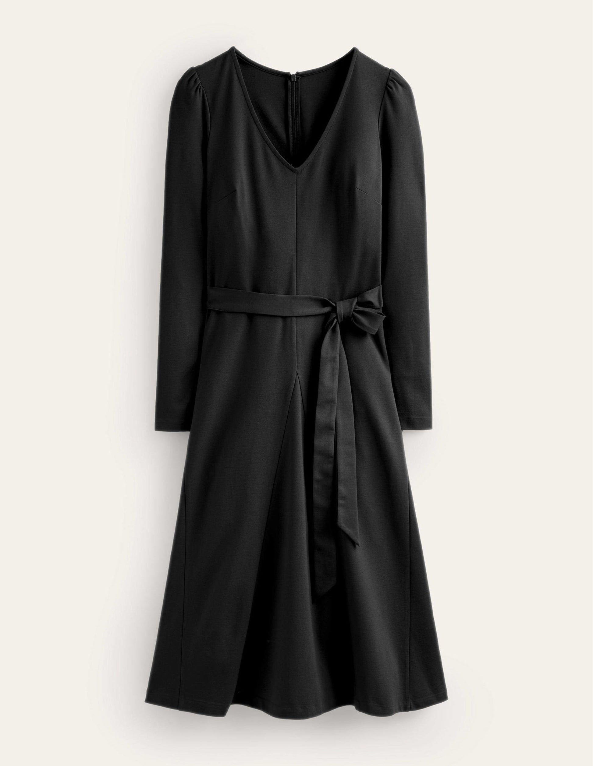 Bella Midikleid mit V-Ausschnitt-Schwarz-5