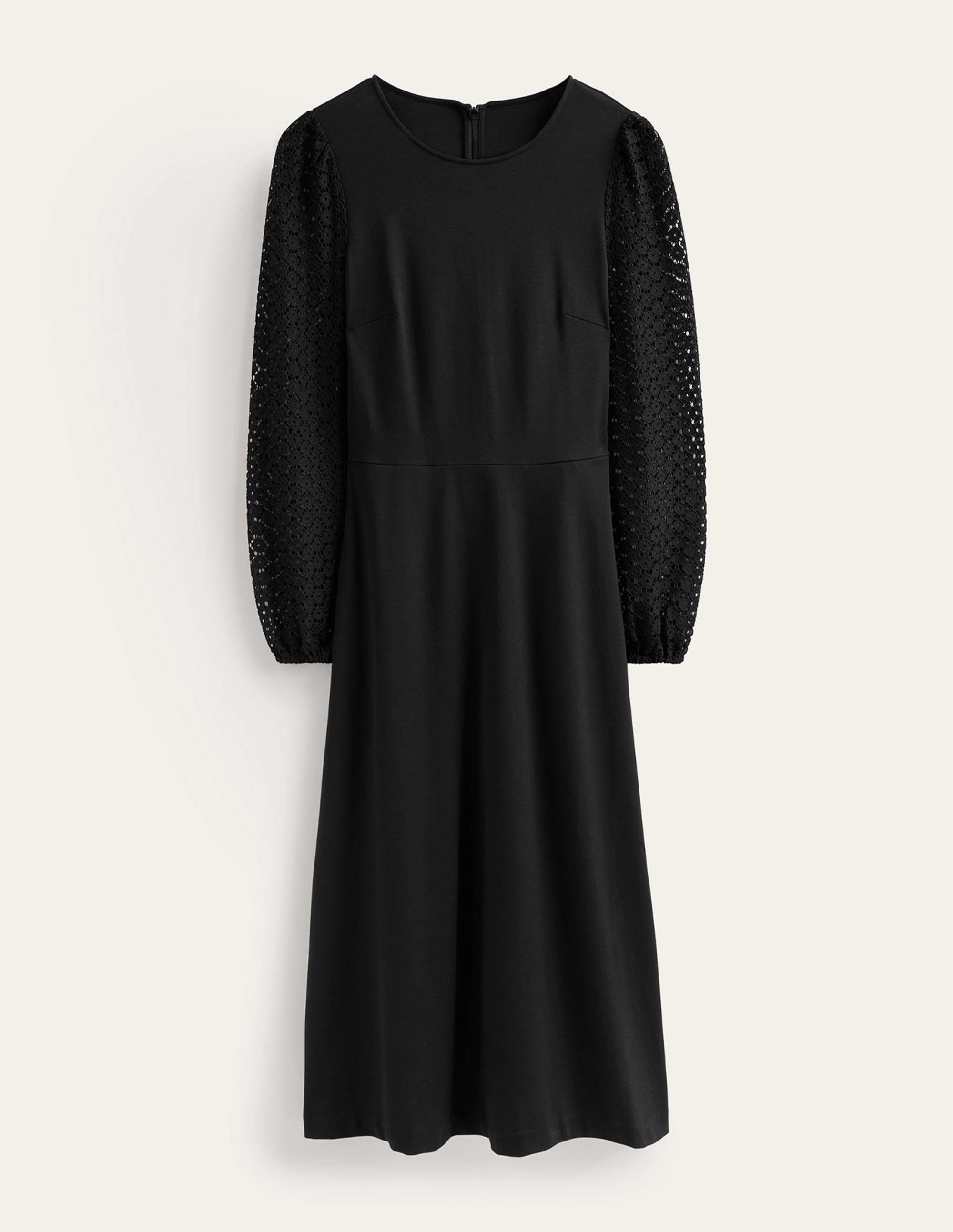 Midikleid mit Ärmelverzierung-Schwarz - Image 6