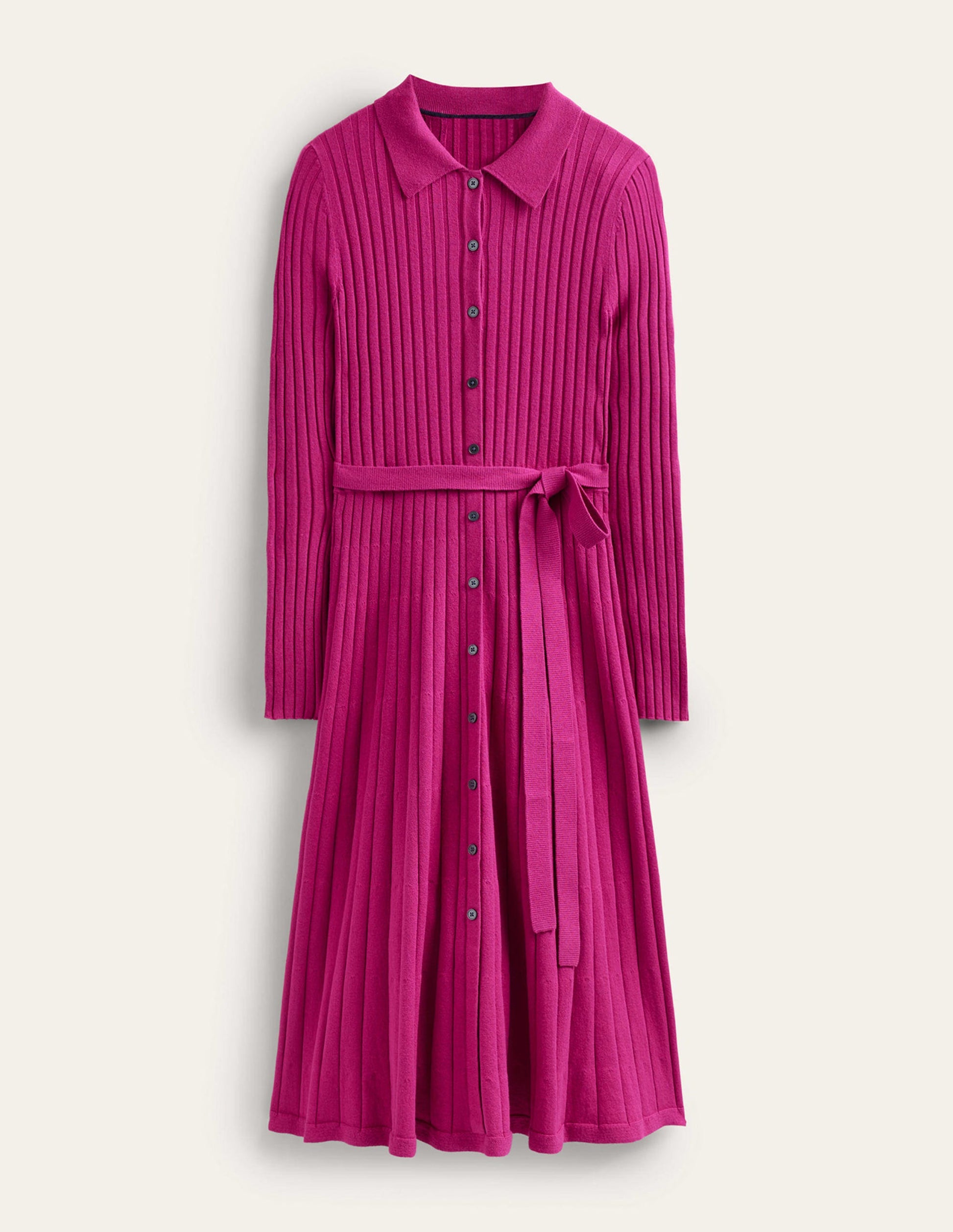 Rachel Knitted Shirt Dress-Vibrant Plum-6