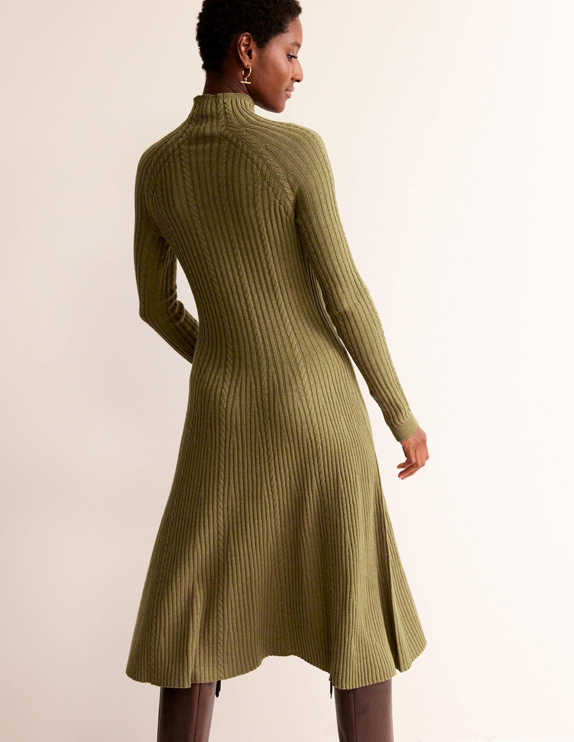 Robe Tessa en maille-Mousse foncée - Image 3