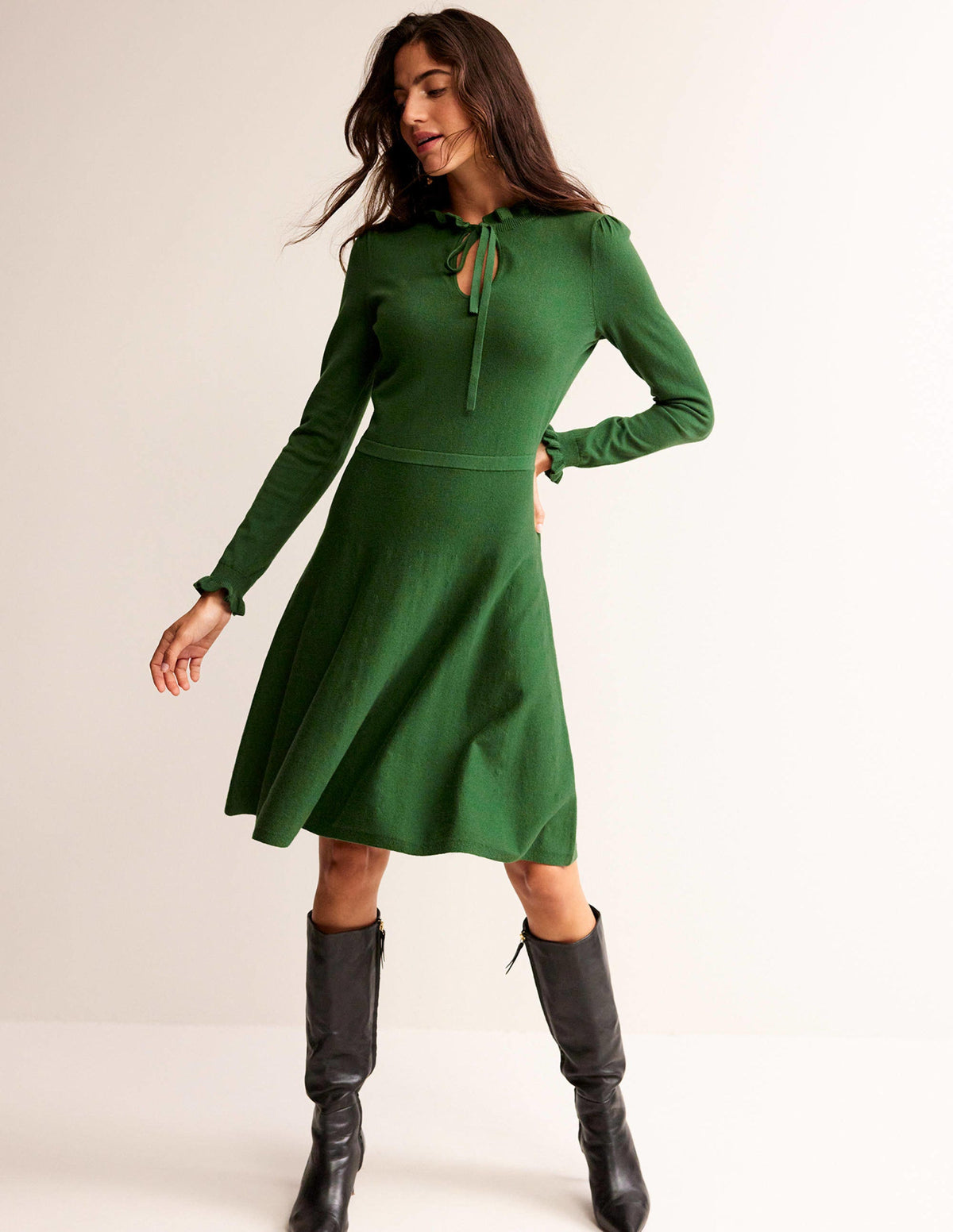 Kleid mit Rüschen-Detail-Amazonasgrün - Image 4
