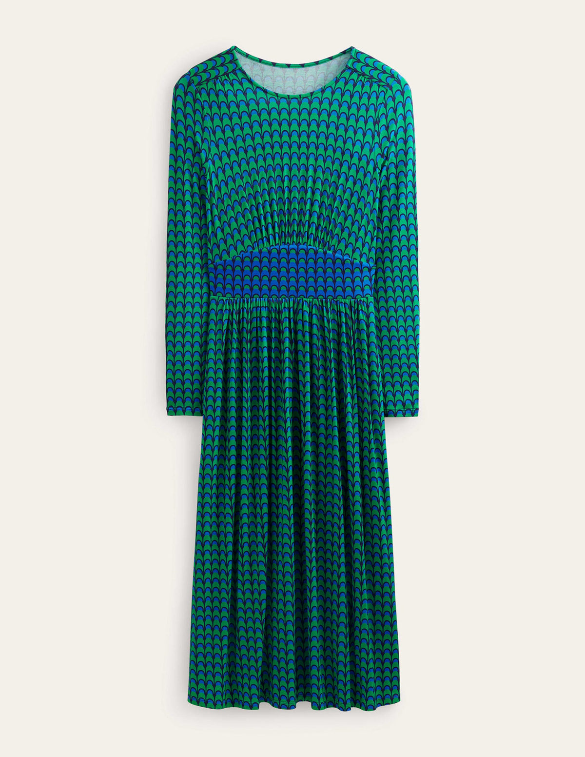 Thea Jersey-Midikleid mit langen Ärmeln-Veridiangrün, Geo-Charm - Image 8