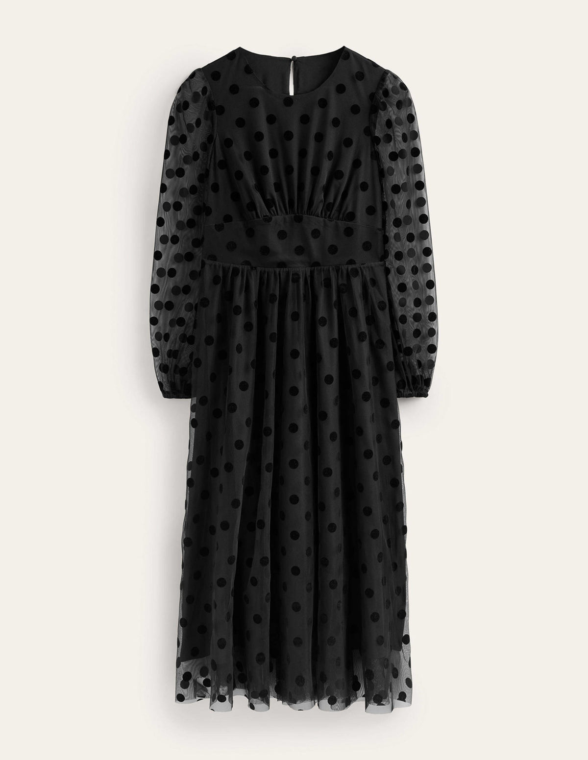 Robe midi en tulle à pois-Pois noirs - Image 6
