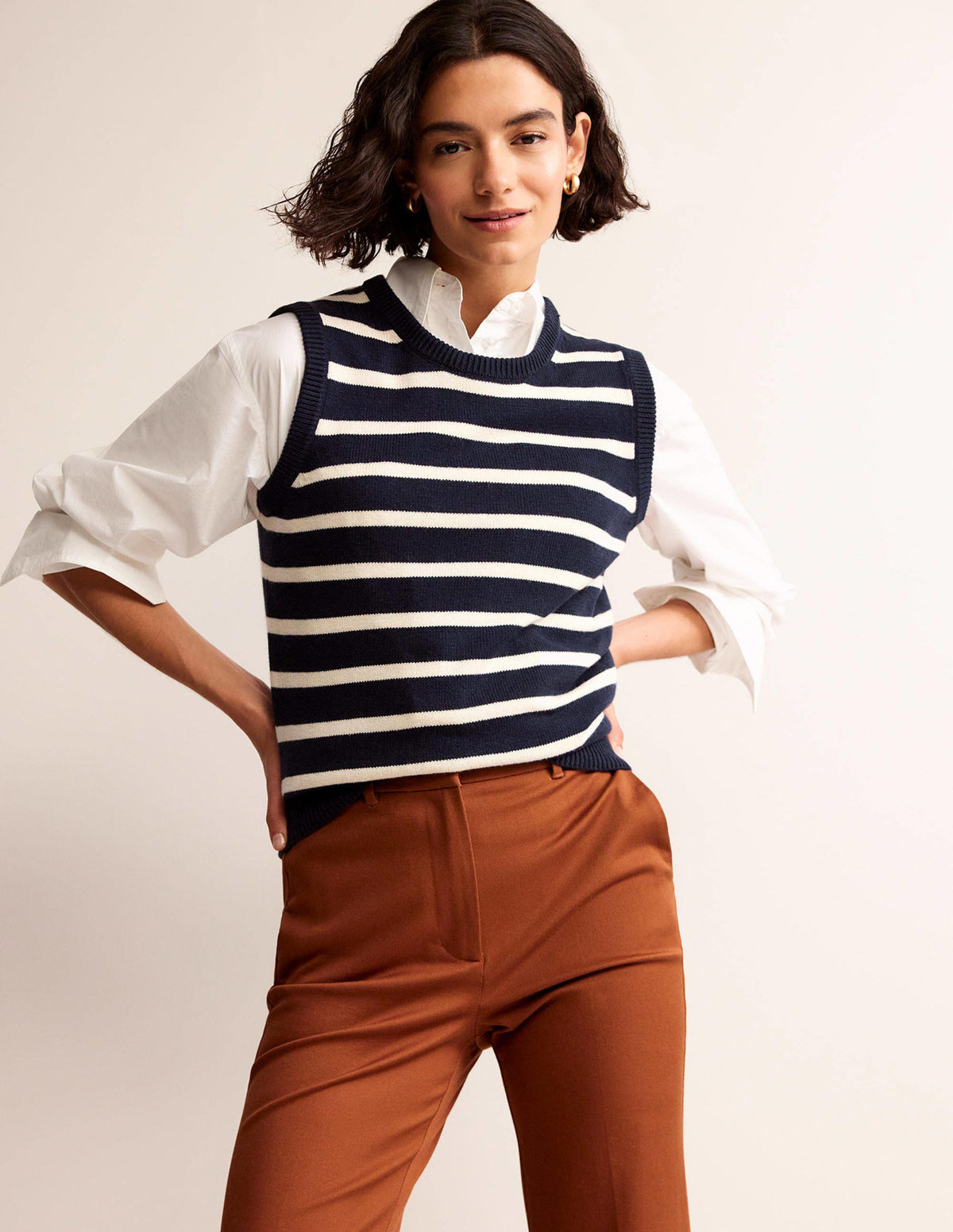 Harriet Top-Marineblau und Naturweiß-1