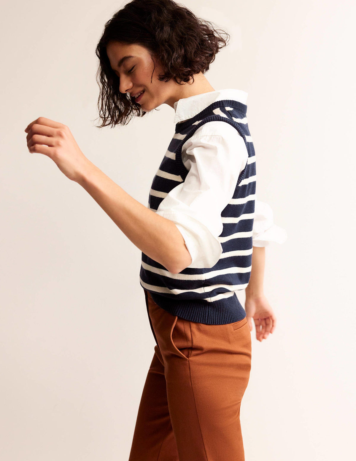Harriet Top-Marineblau und Naturweiß-5
