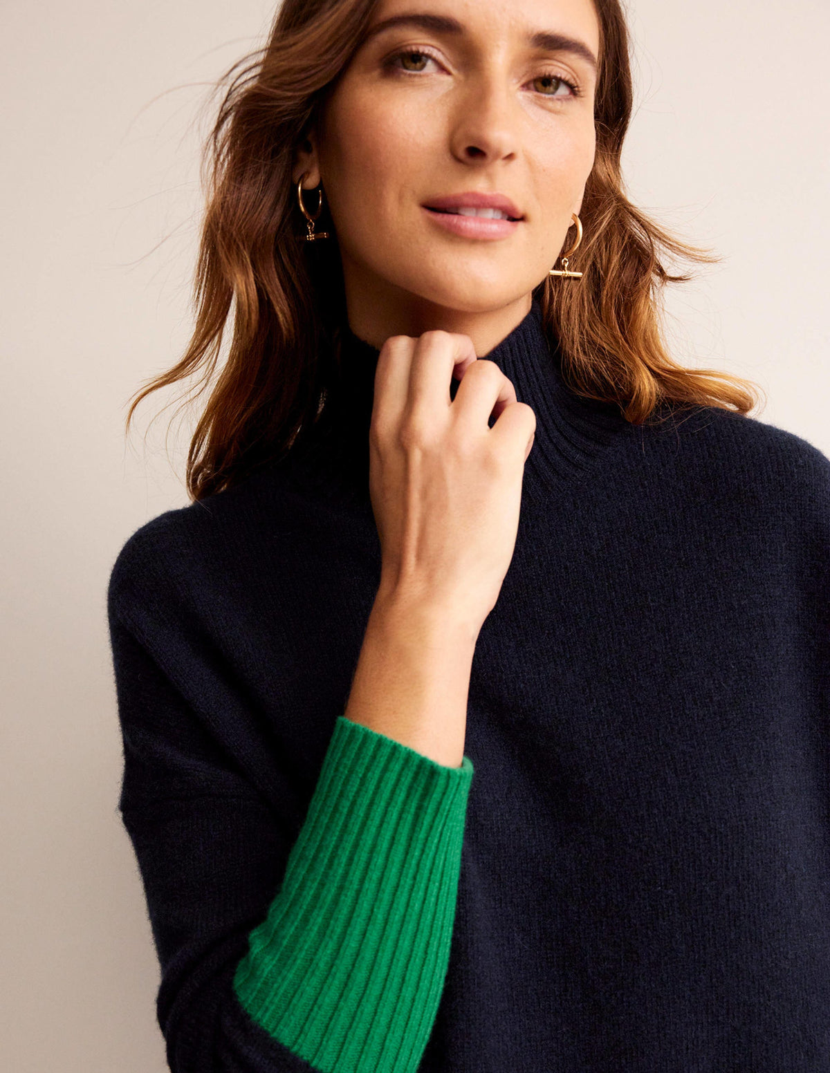 Jessica Oversize-Pullover-Marineblau Blockfarben - Image 2