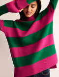 Pull Jessica oversize-Rose vif/vert viridien