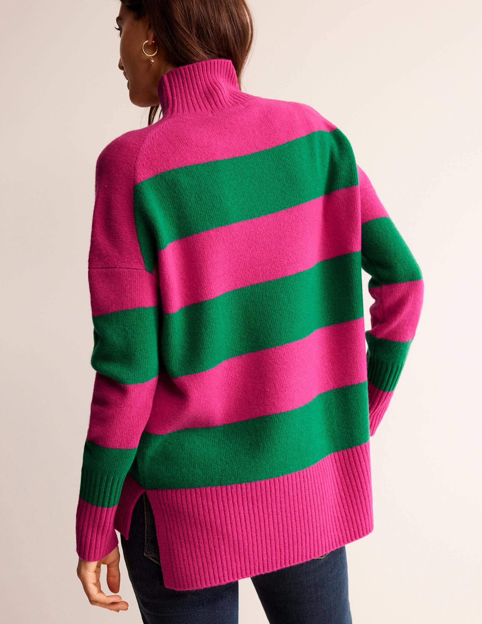 Pull Jessica oversize-Rose vif/vert viridien - Image 3