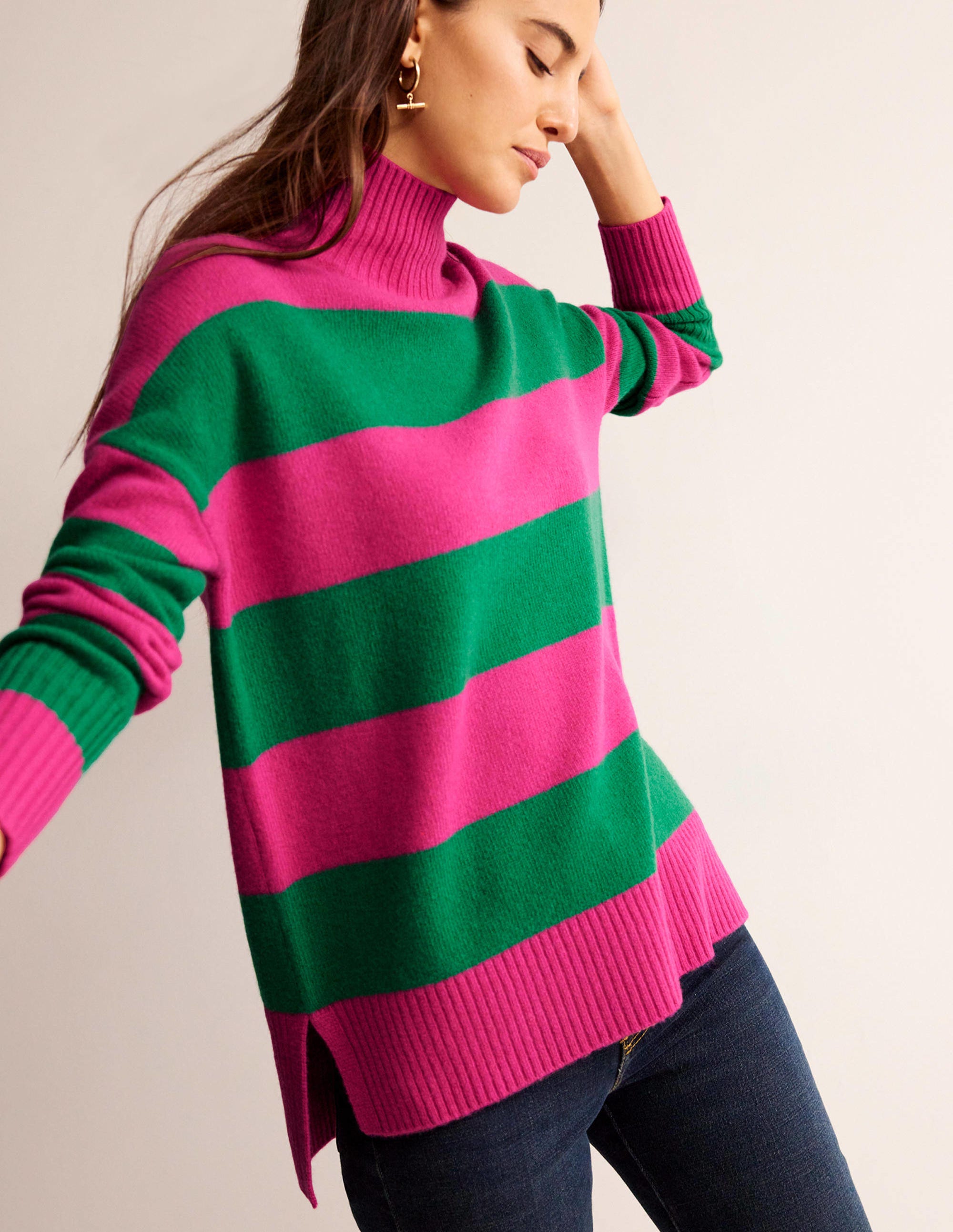 Pull Jessica oversize-Rose vif/vert viridien - Image 4