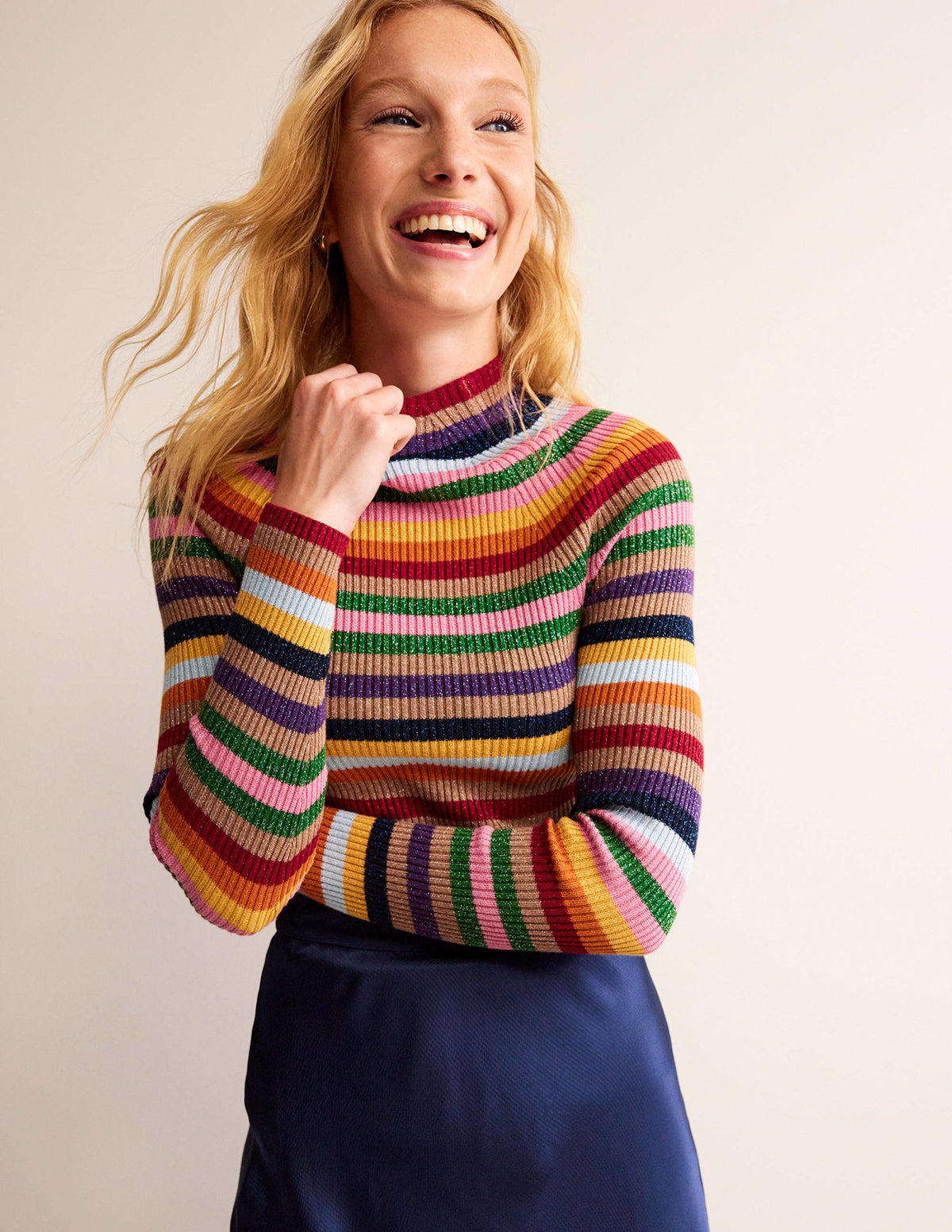 Matilda Glitzer-Pullover-Glitzer/Bunt, Gestreift-1