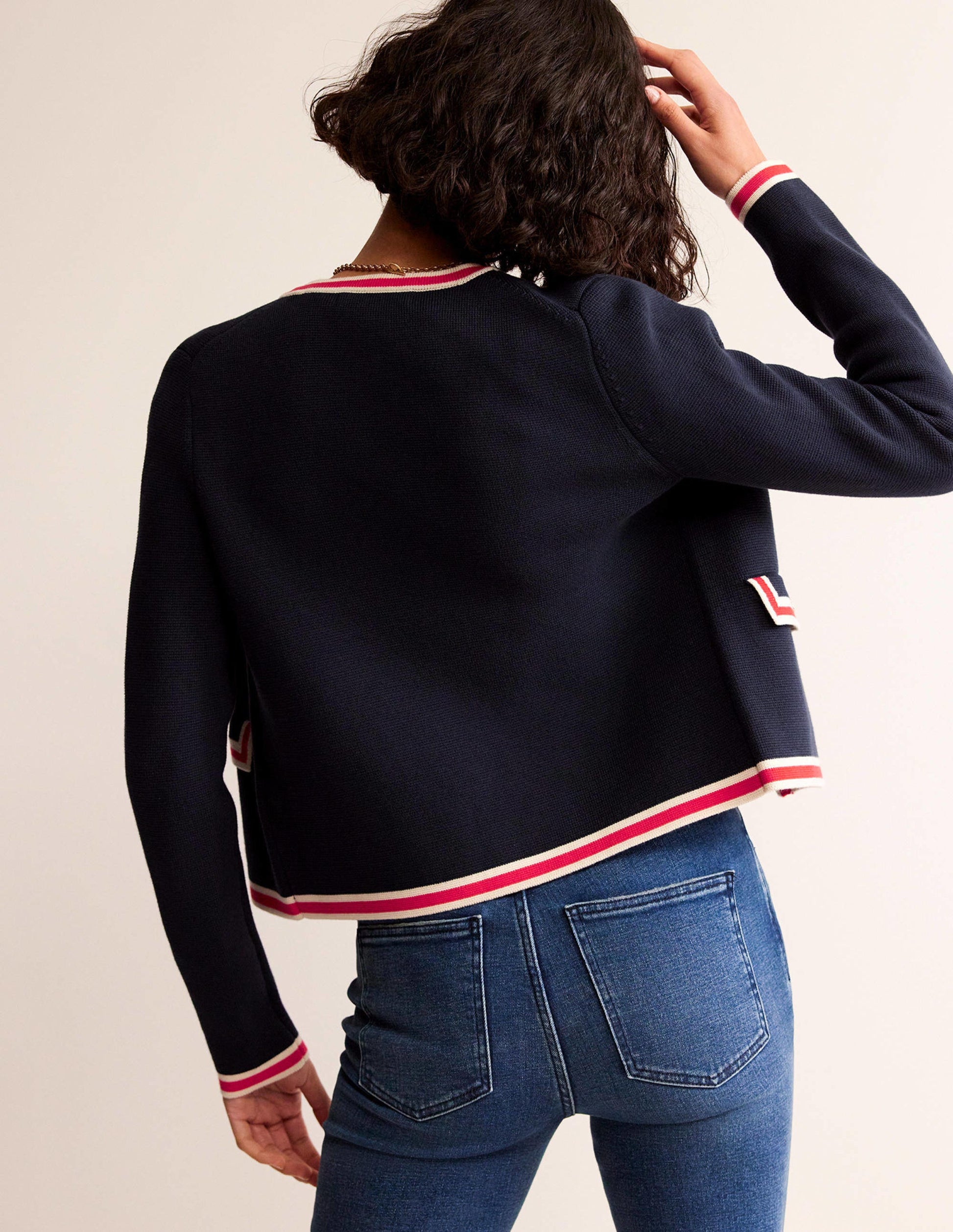 Veste Holly en maille-Bleu marine-3