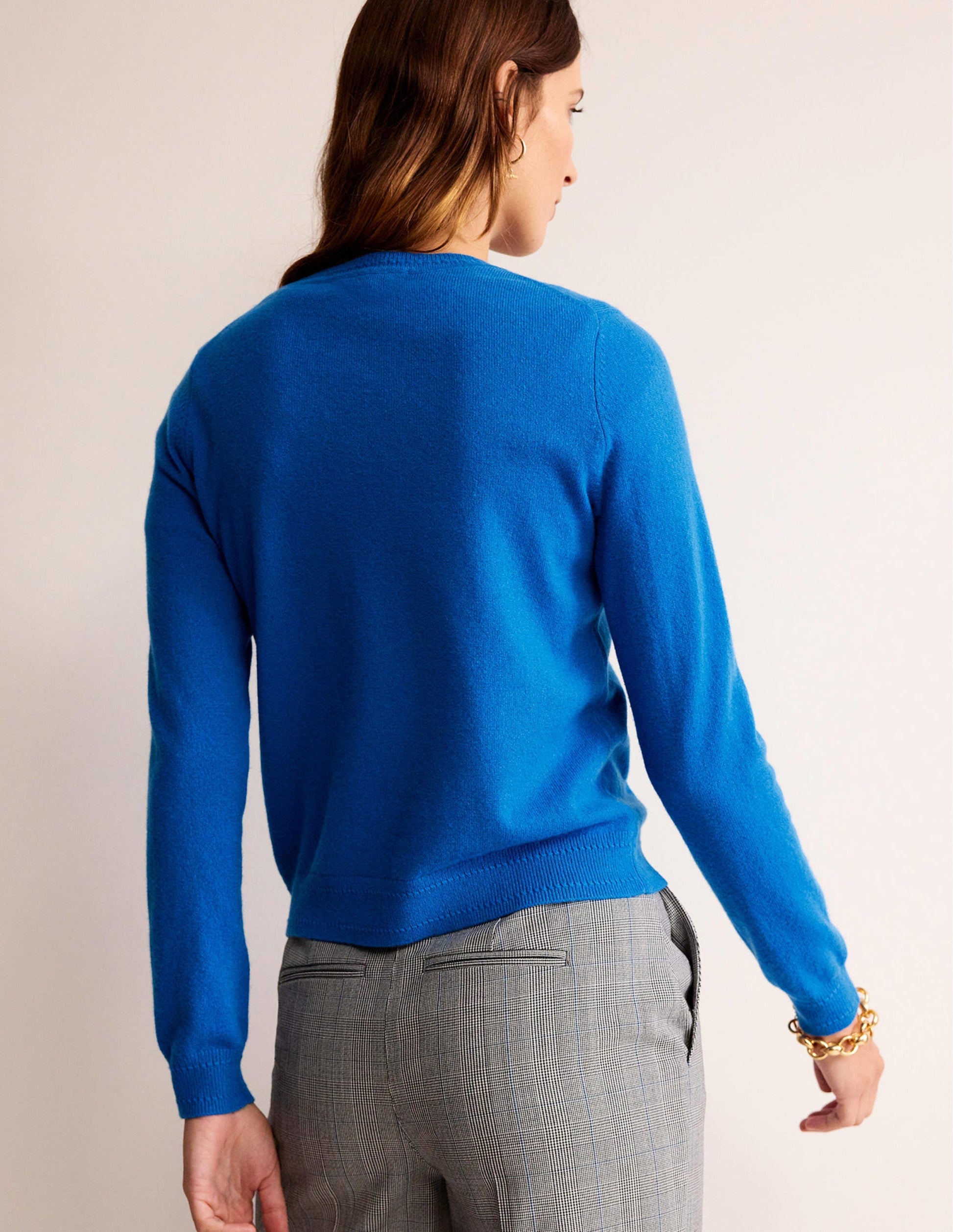 Eva Kaschmirpullover mit Rundhalsausschnitt-Cyanblau-3