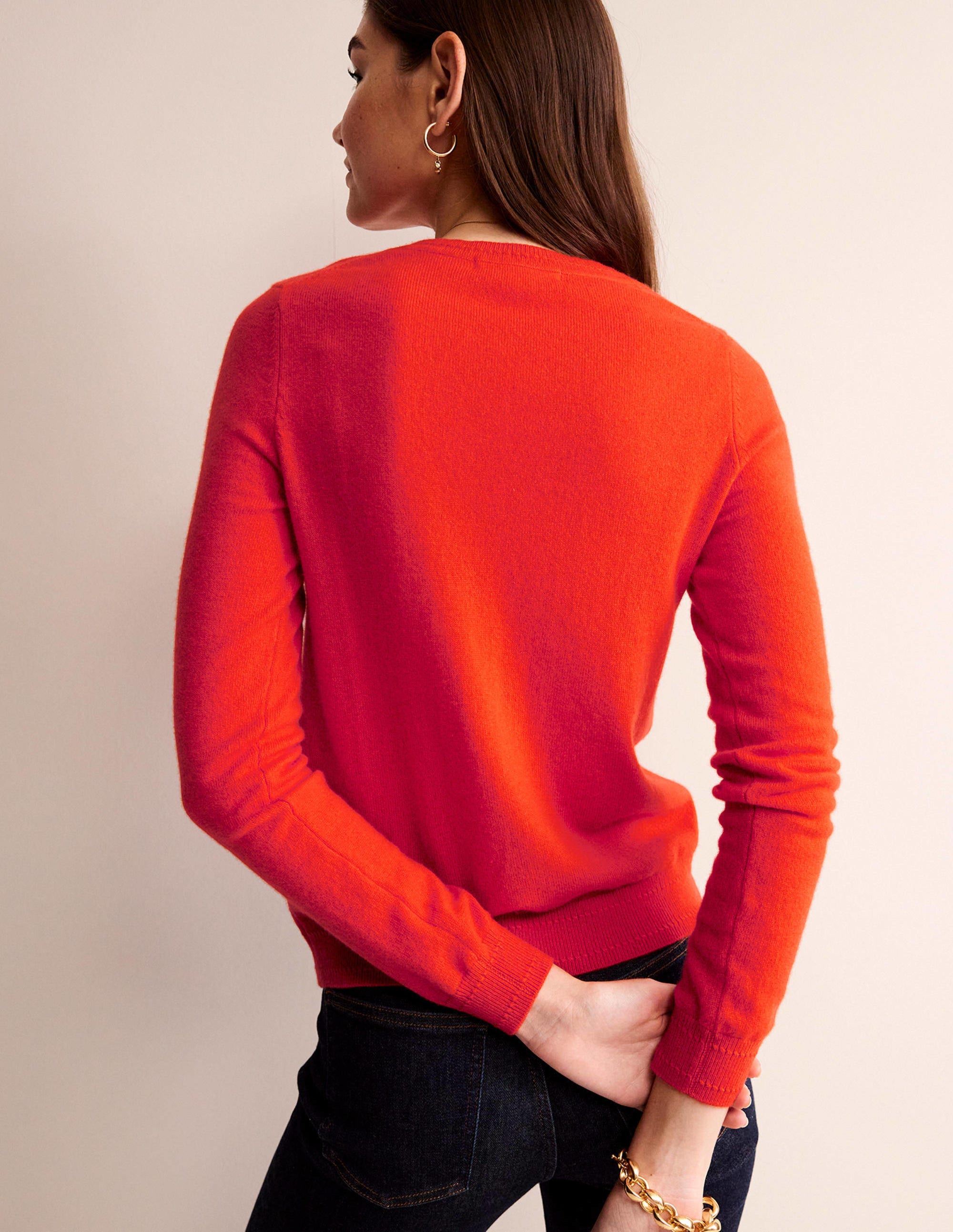 Eva Kaschmirpullover mit Rundhalsausschnitt-Knallrot - Image 3