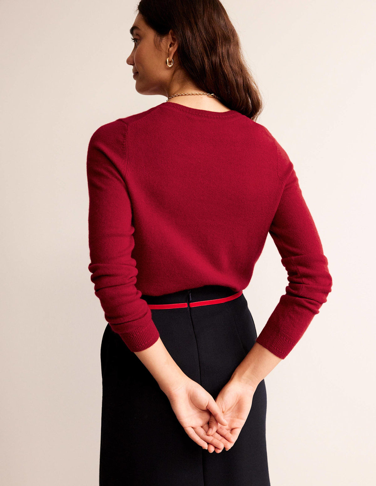 Eva Kaschmirpullover mit Rundhalsausschnitt-Salsa - Image 3