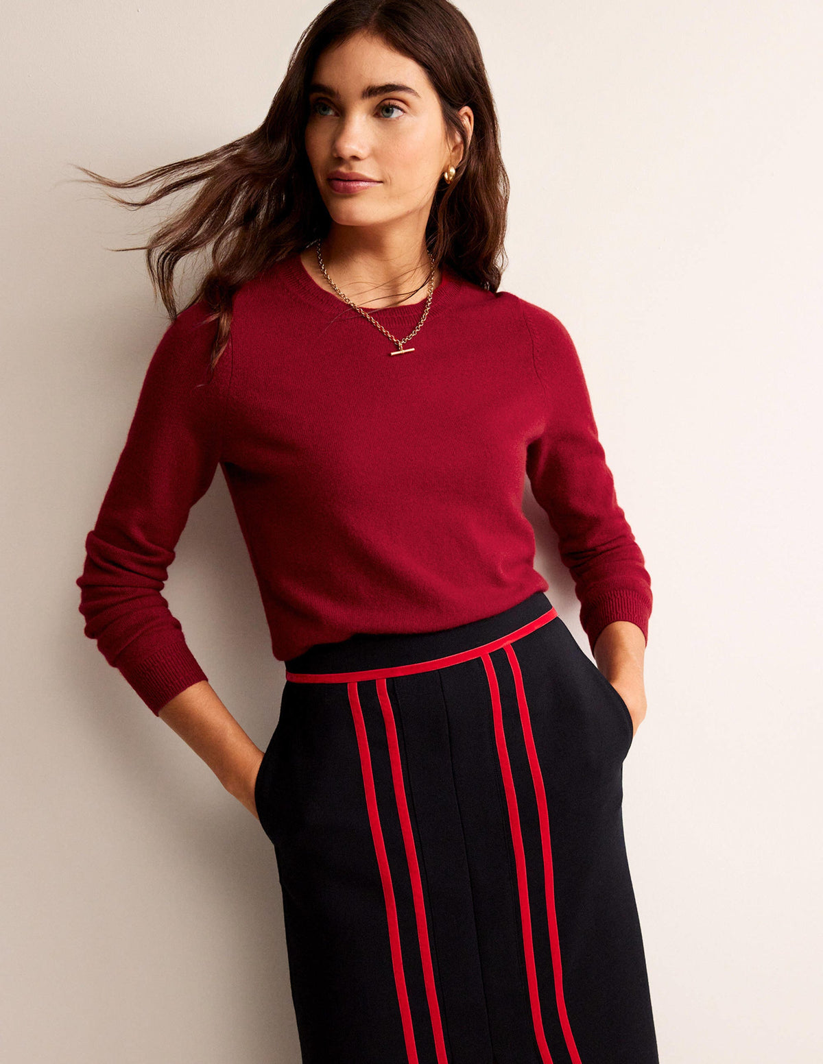 Eva Kaschmirpullover mit Rundhalsausschnitt-Salsa - Image 4