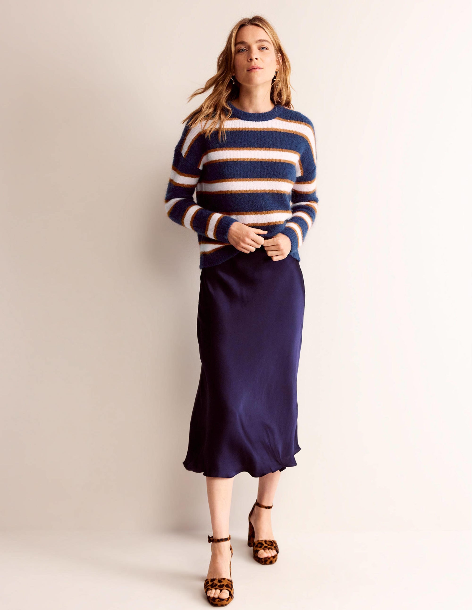 Pull duveteux décontracté Rosemary-Bleu marine foncé et Citrouille - Image 4
