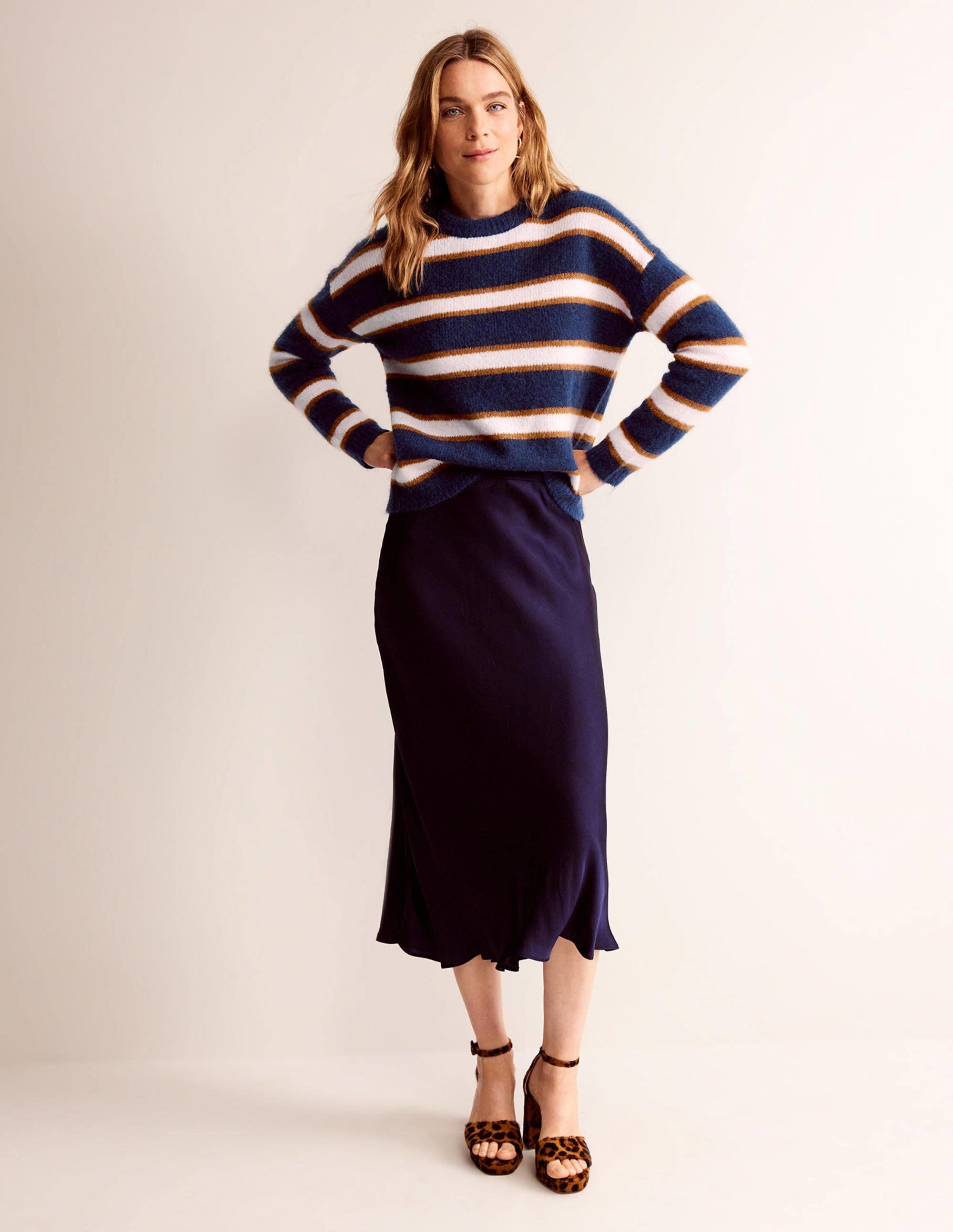 Pull duveteux décontracté Rosemary-Bleu marine foncé et Citrouille - Image 5